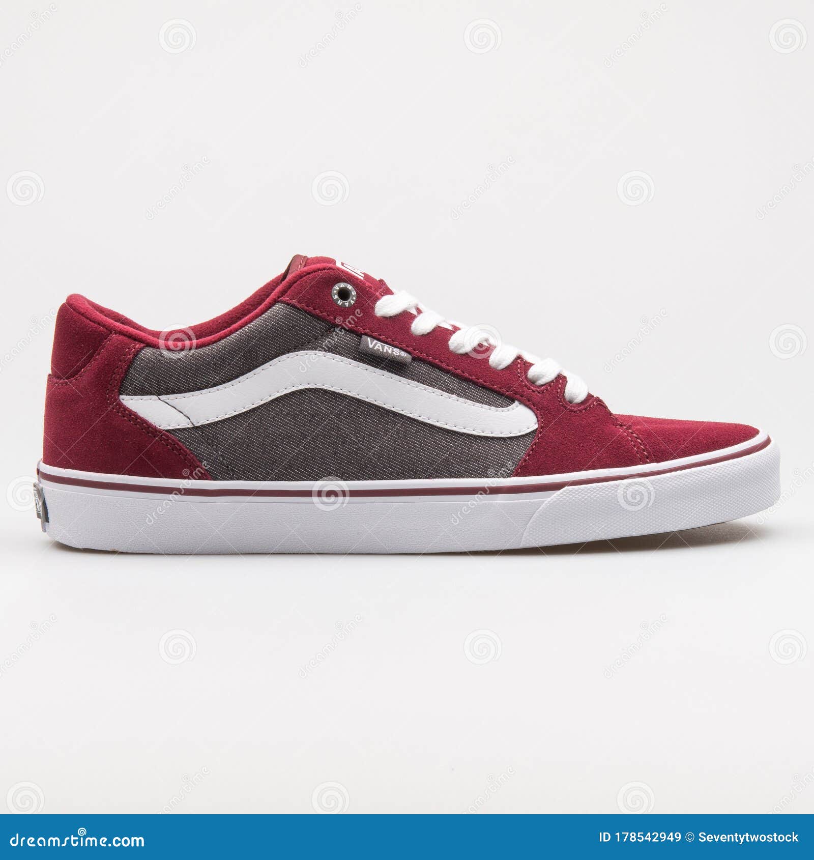 vans red and grey