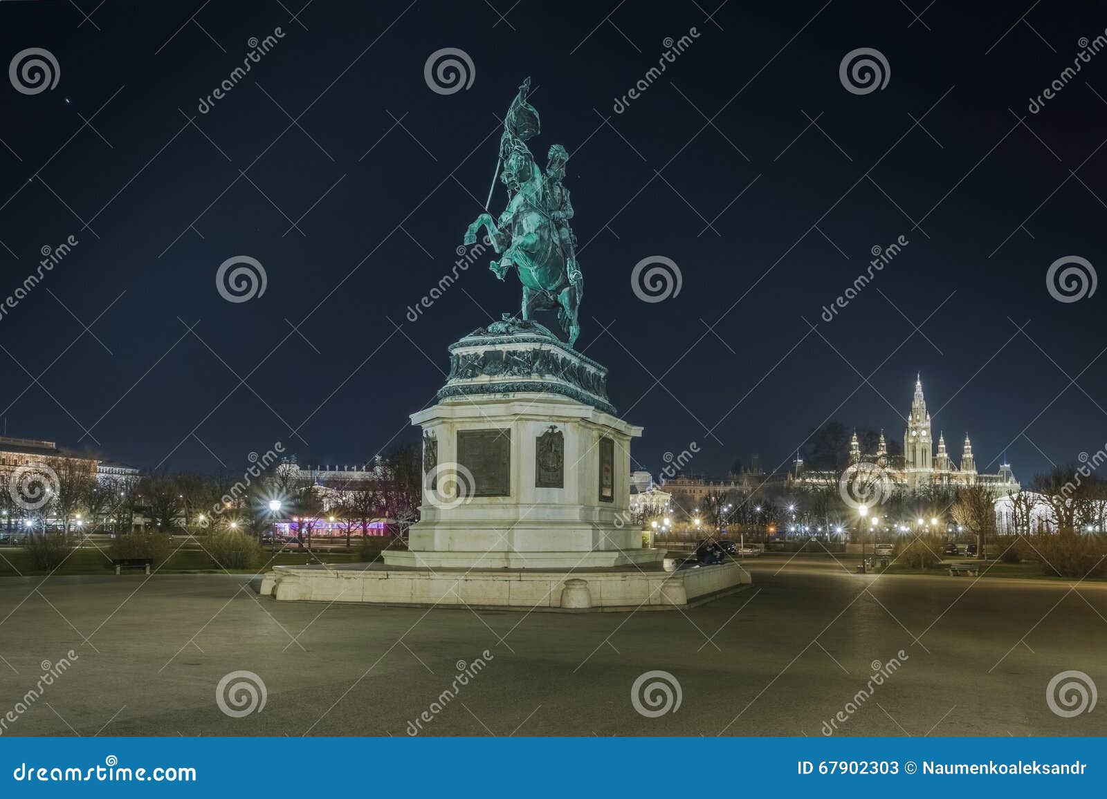 vienna, austria. equestrian monument of archduke charles ( erzherzog karl) on heldenplatz ( heroes square)