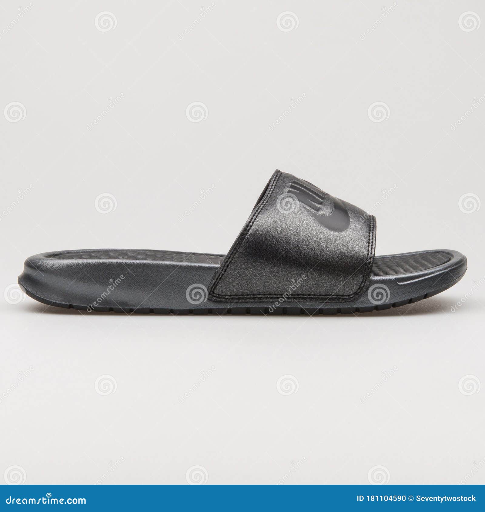 Nike Benassi JDI QS Metallic Black Sandal Editorial Image - Image of item,  isolated: 181104590