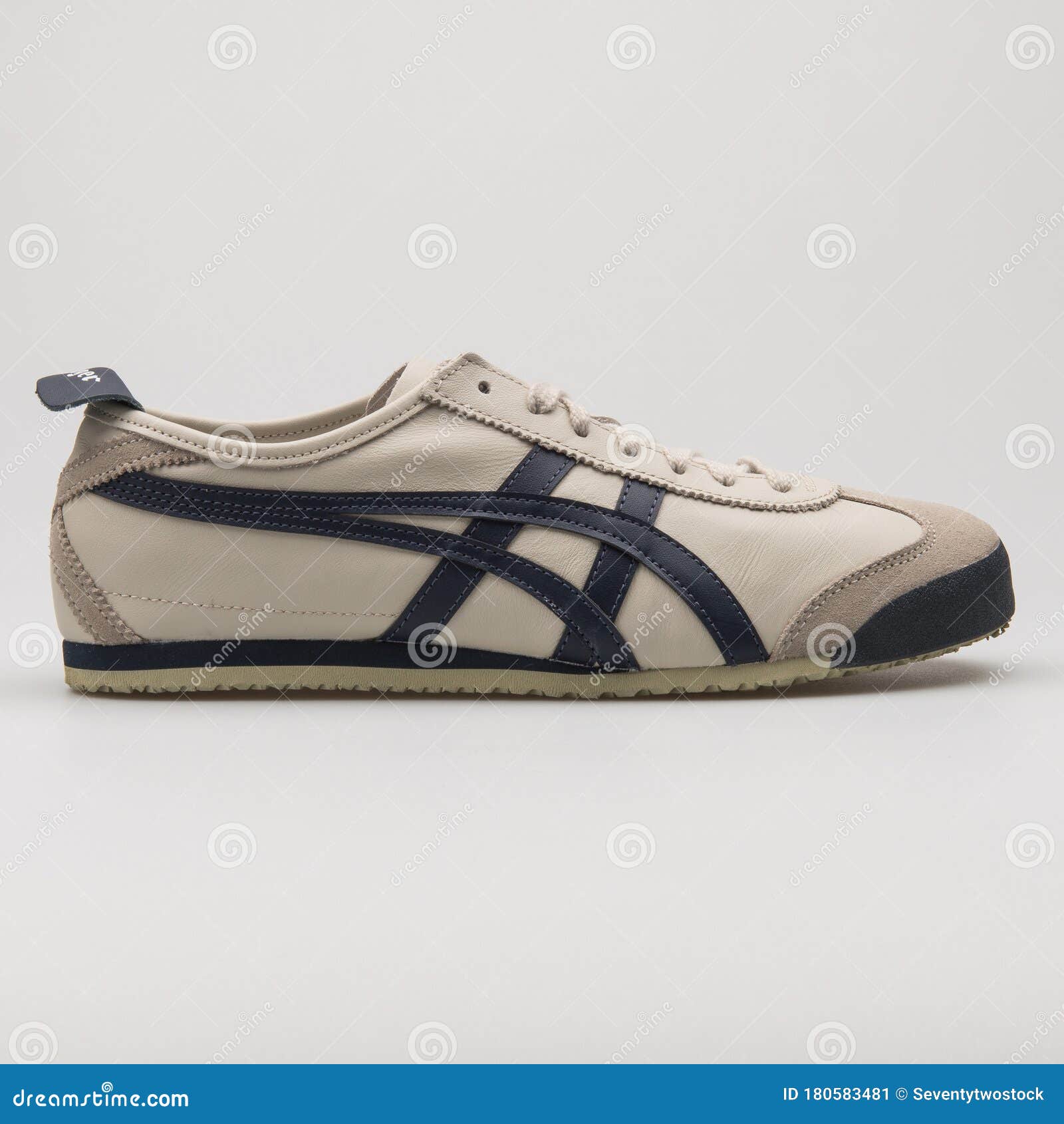 Onitsuka Tiger Mexico 66 Beige and Navy Blue Sneaker Editorial Photo ...