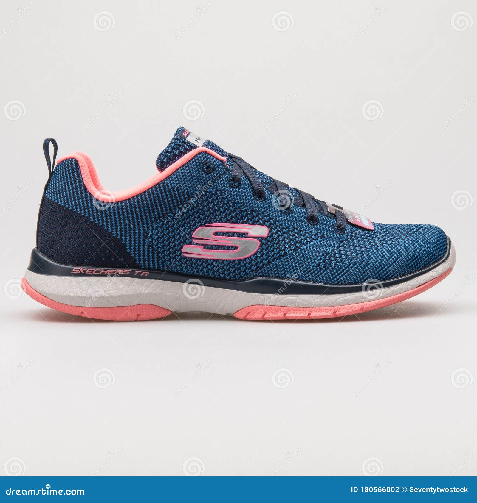 Skechers Burst TR Close Knit Navy Blue and Pink Sneaker Editorial Photography - Image of activity: 180566002
