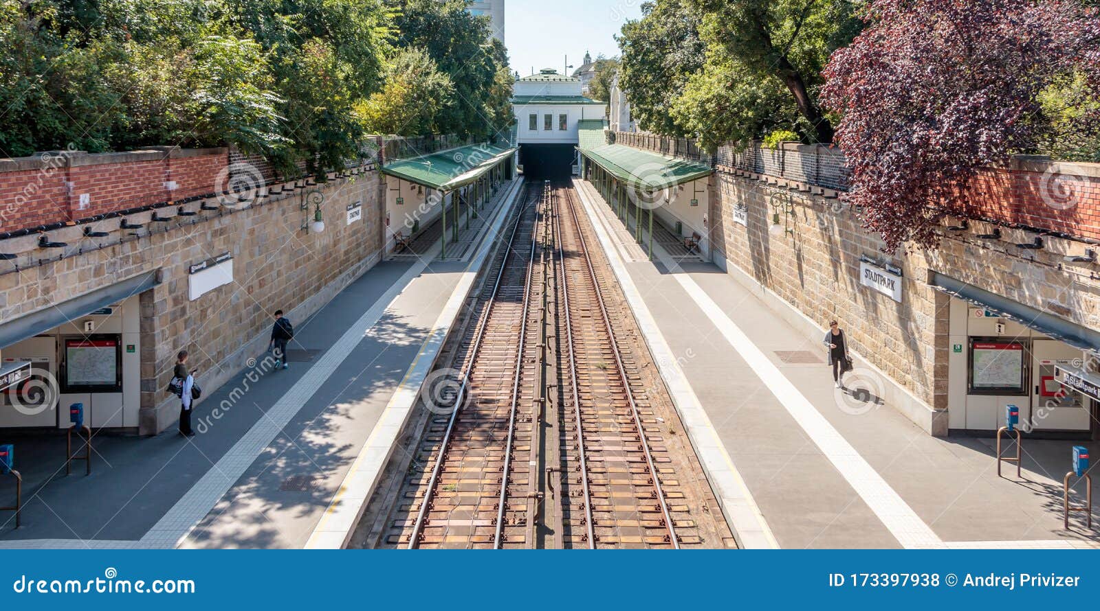 The Stadtpark UBahn Metro Station With Passengers