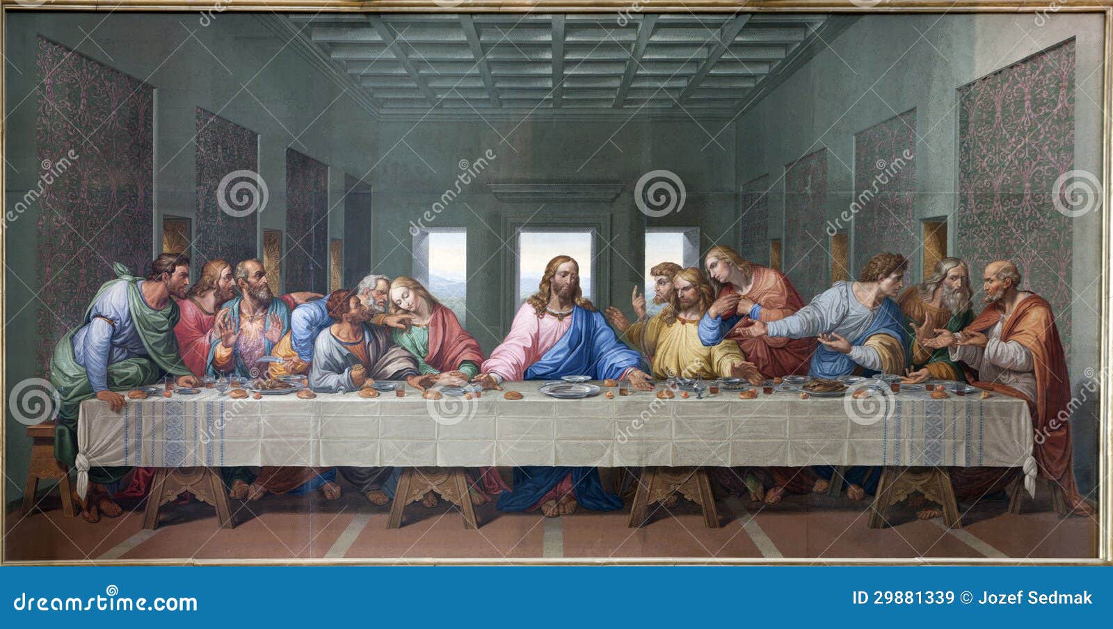 Vienna - Mosaic of Last Supper of Jesus Editorial Stock Image ...