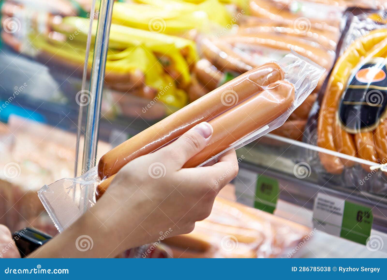 Vienna Sausages in the Store Stock Photo Image of fingers, closeup