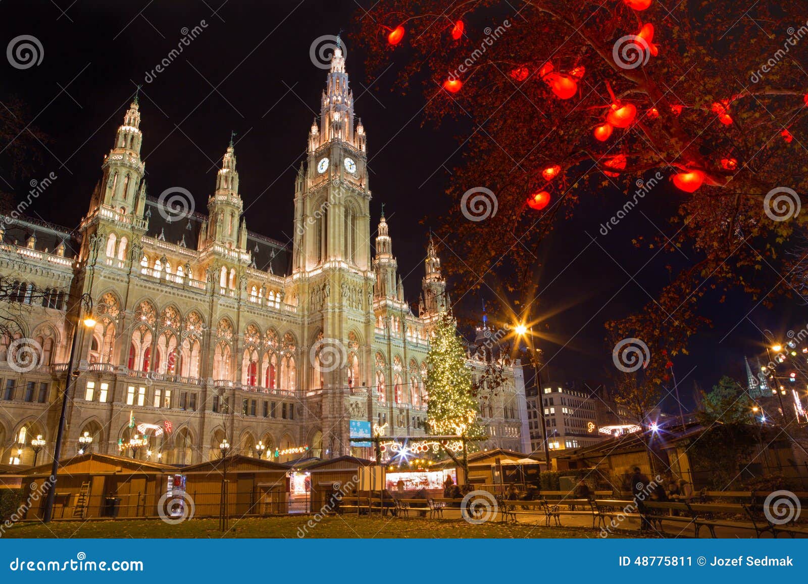  Vienna  Town hall And Christmas  Decoration  Stock Photo 