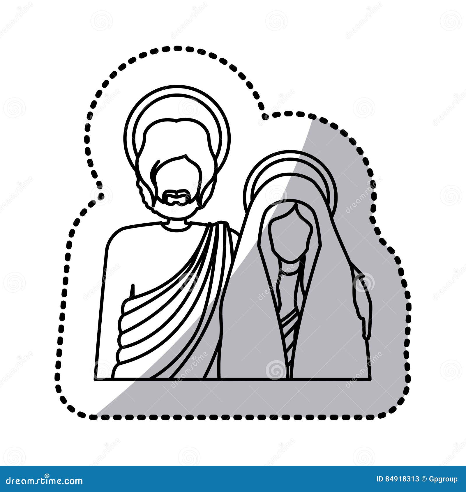 Vierge Marie et Joseph illustration de vecteur. Illustration du christ 84918313