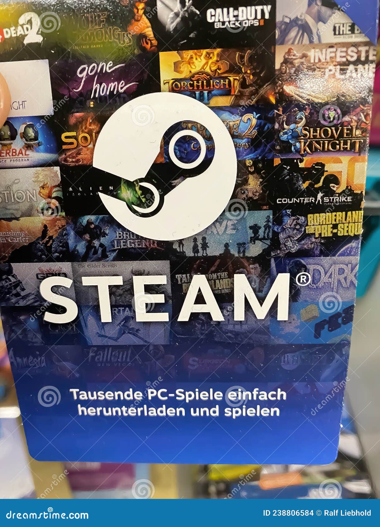 Closeup of Gift Card Voucher of Steam Pc Games Distribution Platform in  Shelf of German Supermarket Editorial Stock Image - Image of distribution,  store: 238806584