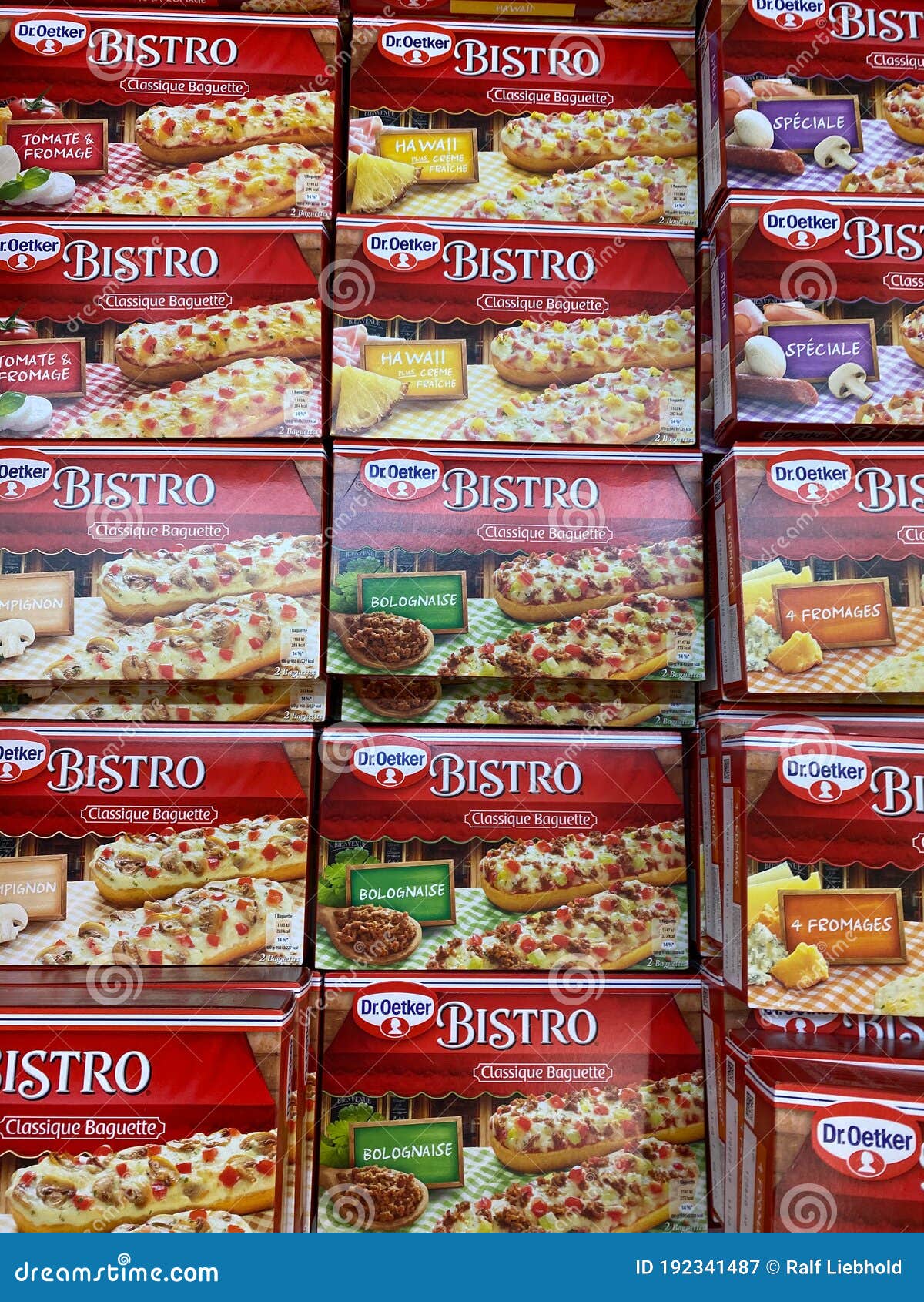 Closeup of Isolated Boxes with Dr. Oetker Frozen Bistro Baguettes in  Cooling Counter Editorial Photography - Image of food, company: 192341487