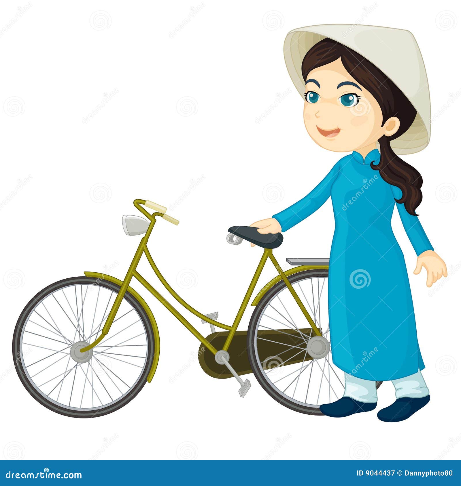 Viet girl stock vector. Image of blue, smiling, smile - 9044437
