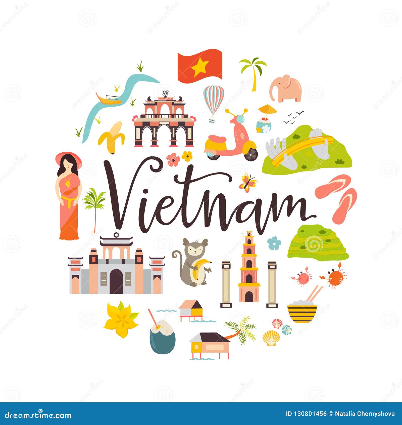 Vietnam Cartoon Vector Banner. Travel Illustration | CartoonDealer.com