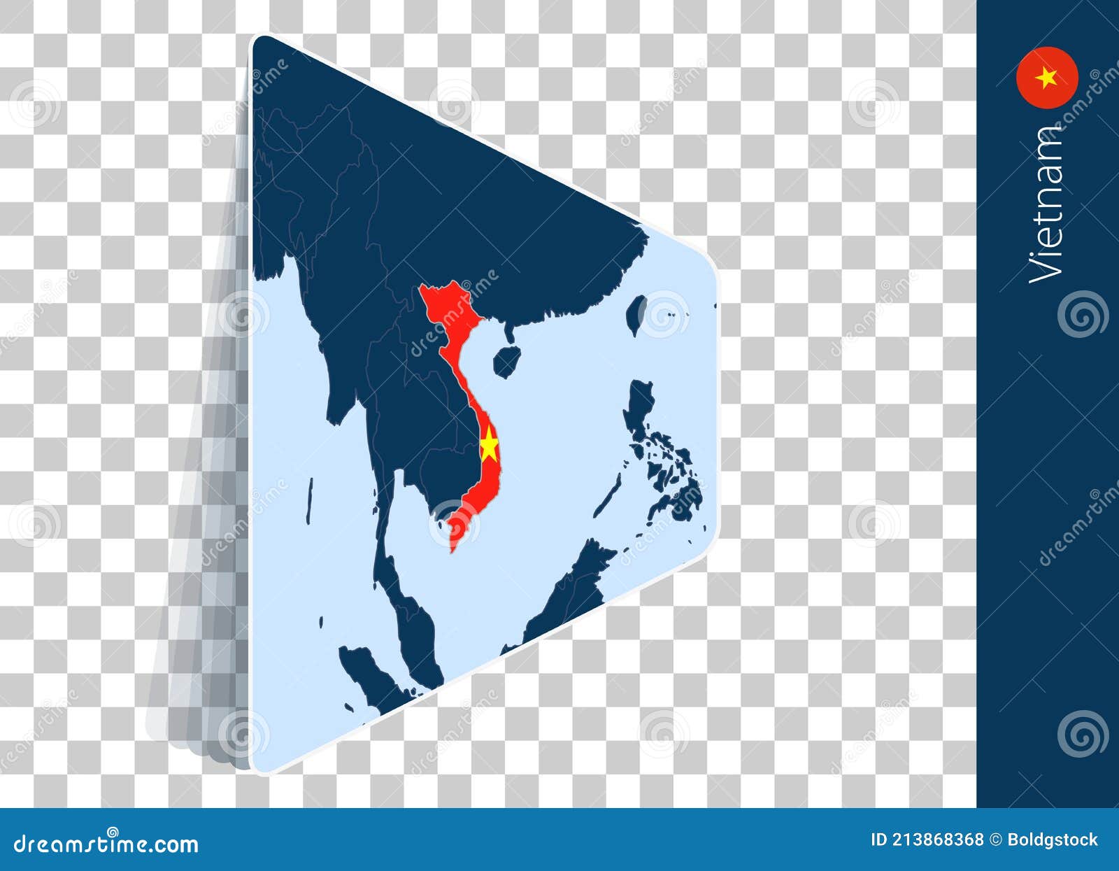 Vietnam - Kaart En Vlag Op Transparante Achtergrond Vector Illustratie ...