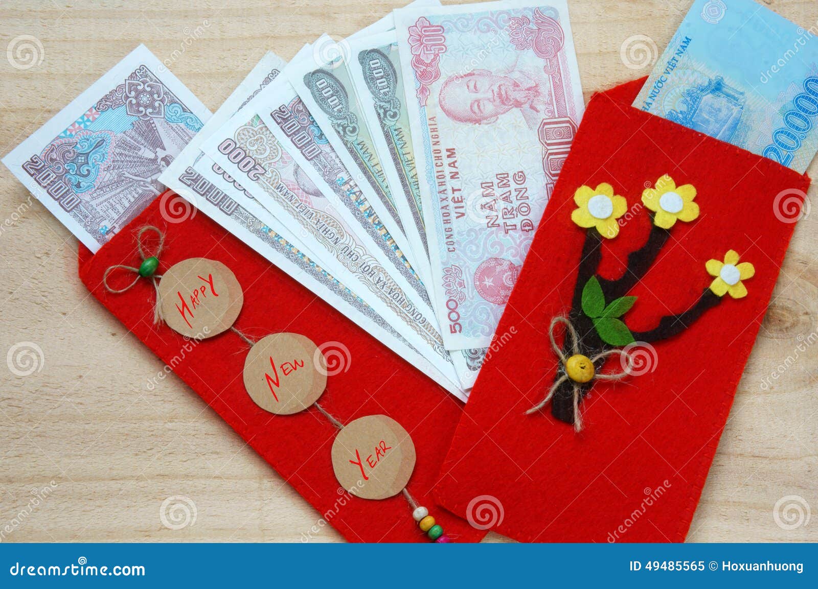 Vietnam Tet, Red Envelope, Lucky Money Stock Image - Image of