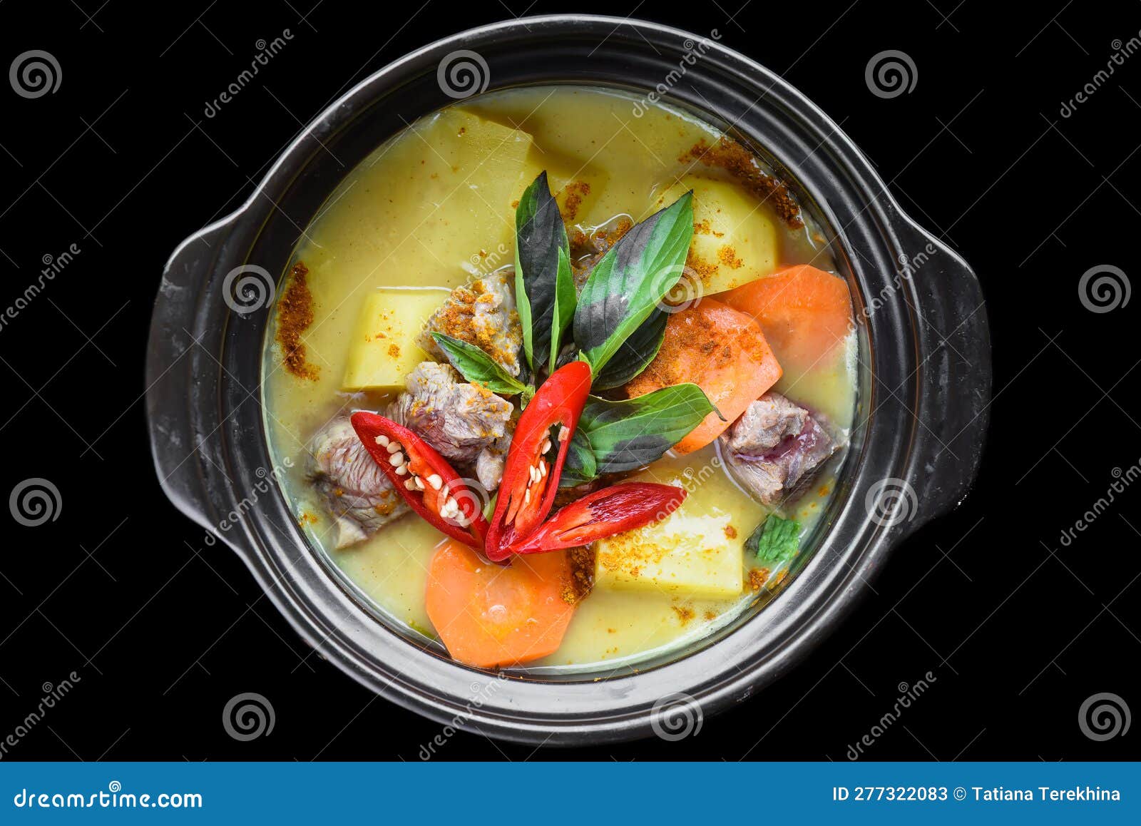Vietnamese Bo Kho Stew or Potato Soup with Beef and Carrots Stock Image ...