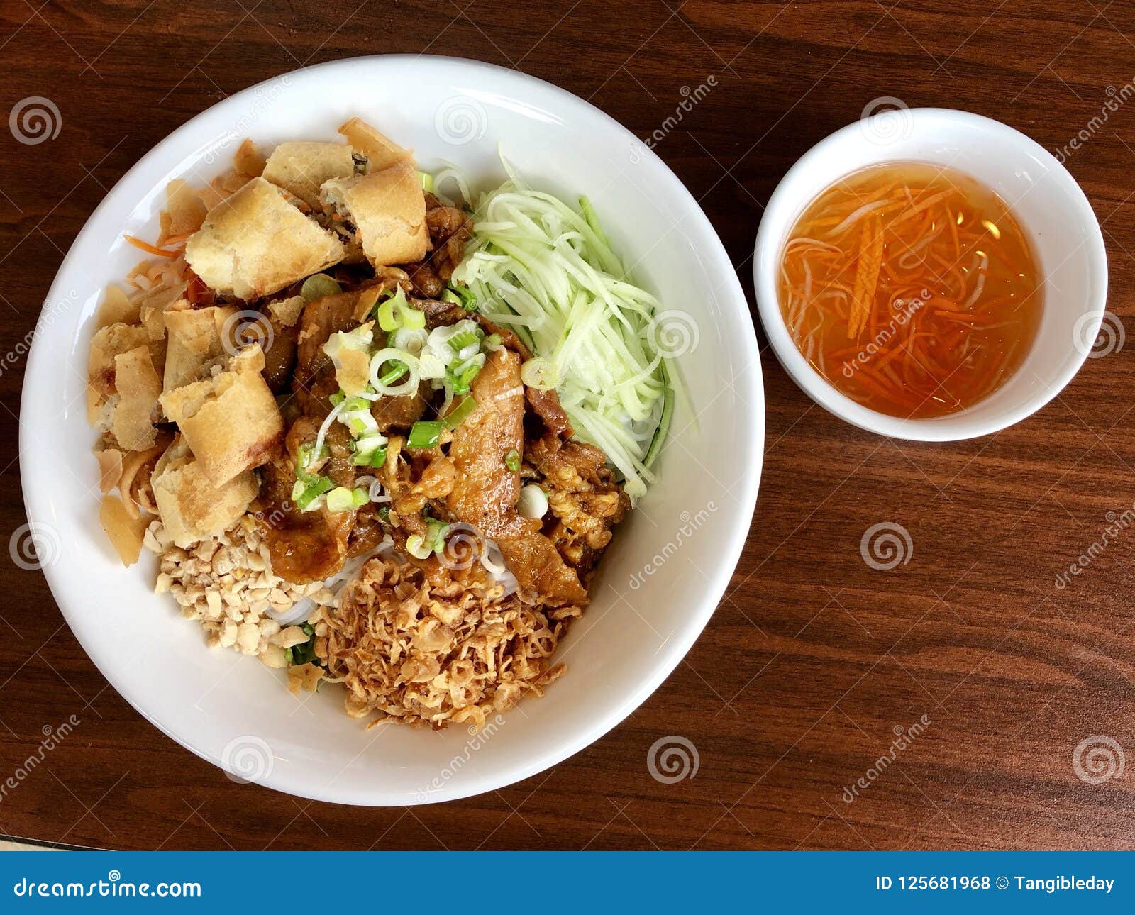 Vietnamese Dish Rice Noodle Bowl Stock Photo - Image of food, noodle ...