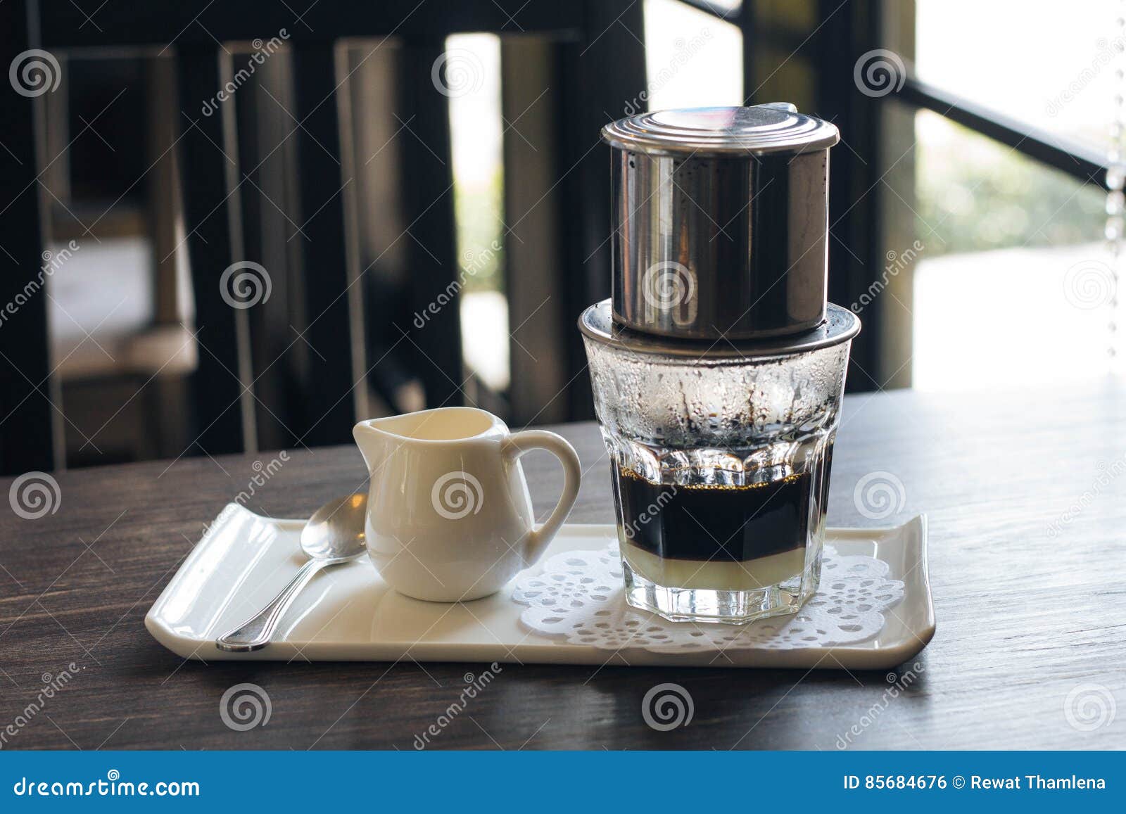 Vietnamese drip coffee stock photo. Image of brewed, boiling 85684676
