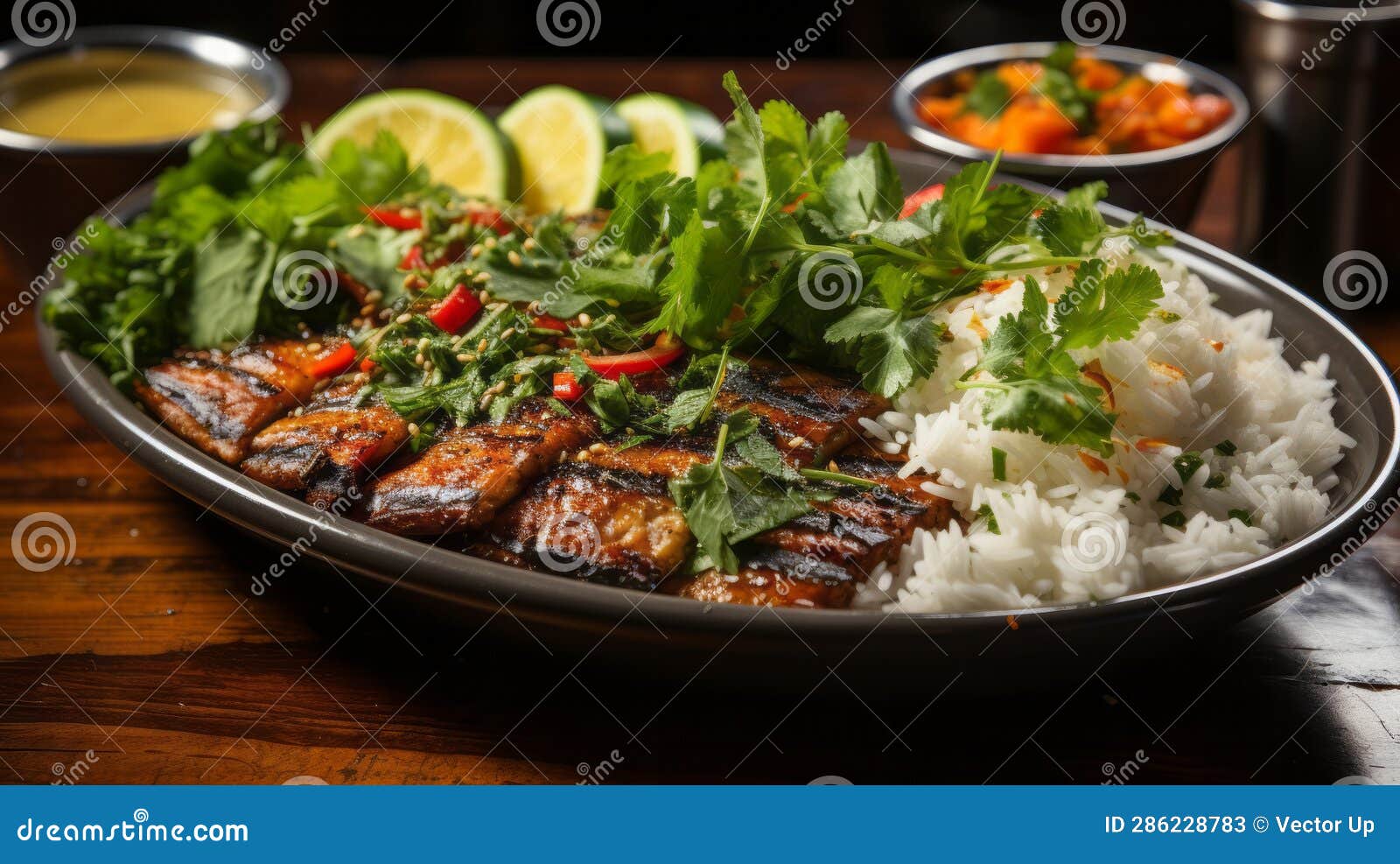 Vietnamese Grilled Fish Marinated in Lemongrass. Generative AI. Stock Image Image of chicken