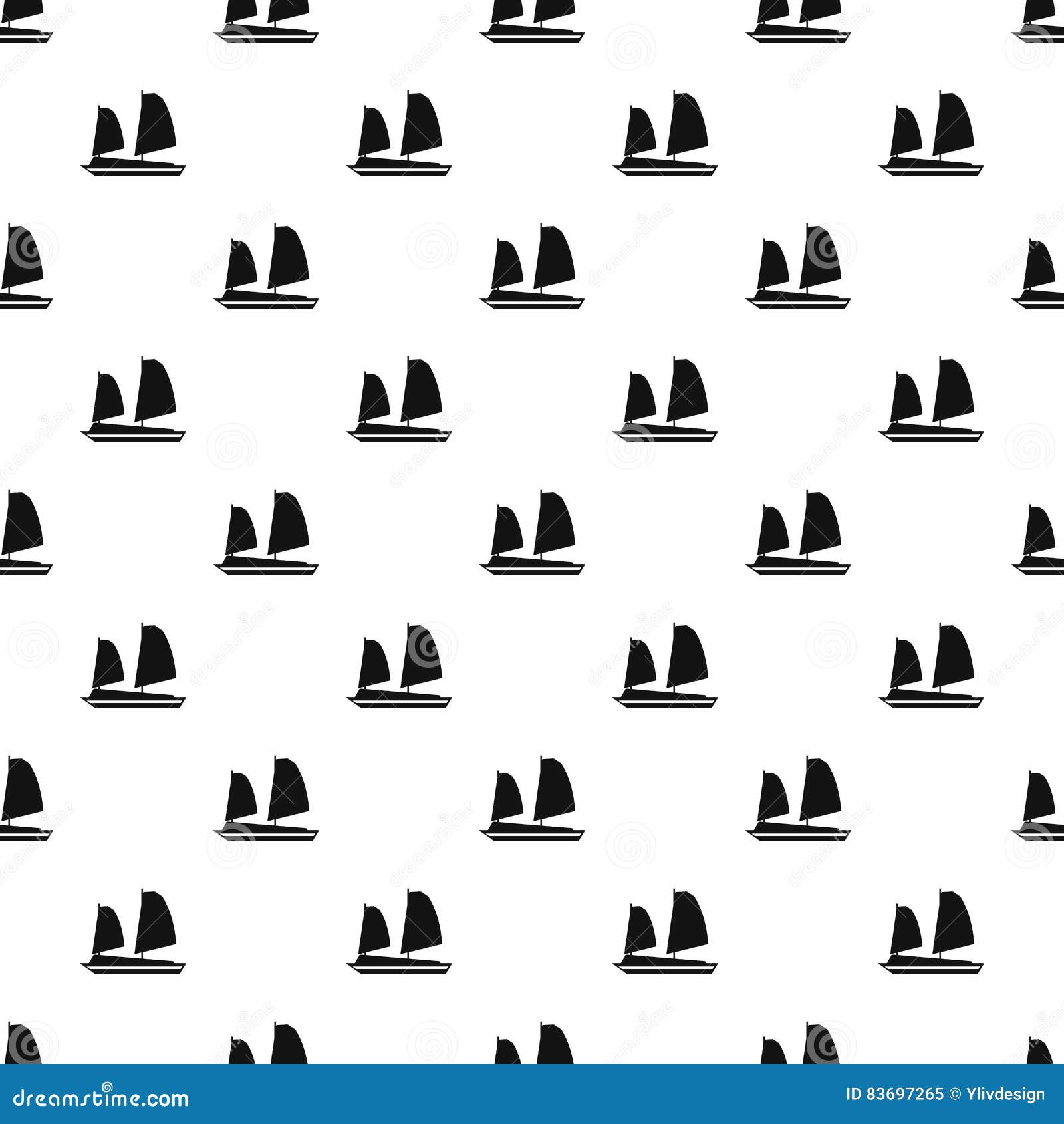 vietnamese junk boat pattern, simple style