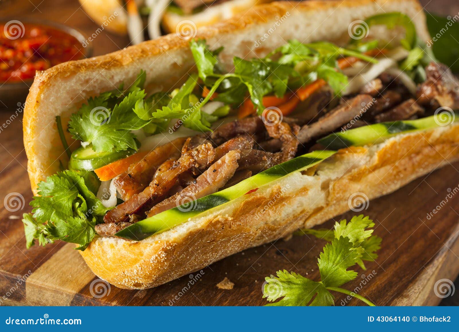 vietnamese pork banh mi sandwich