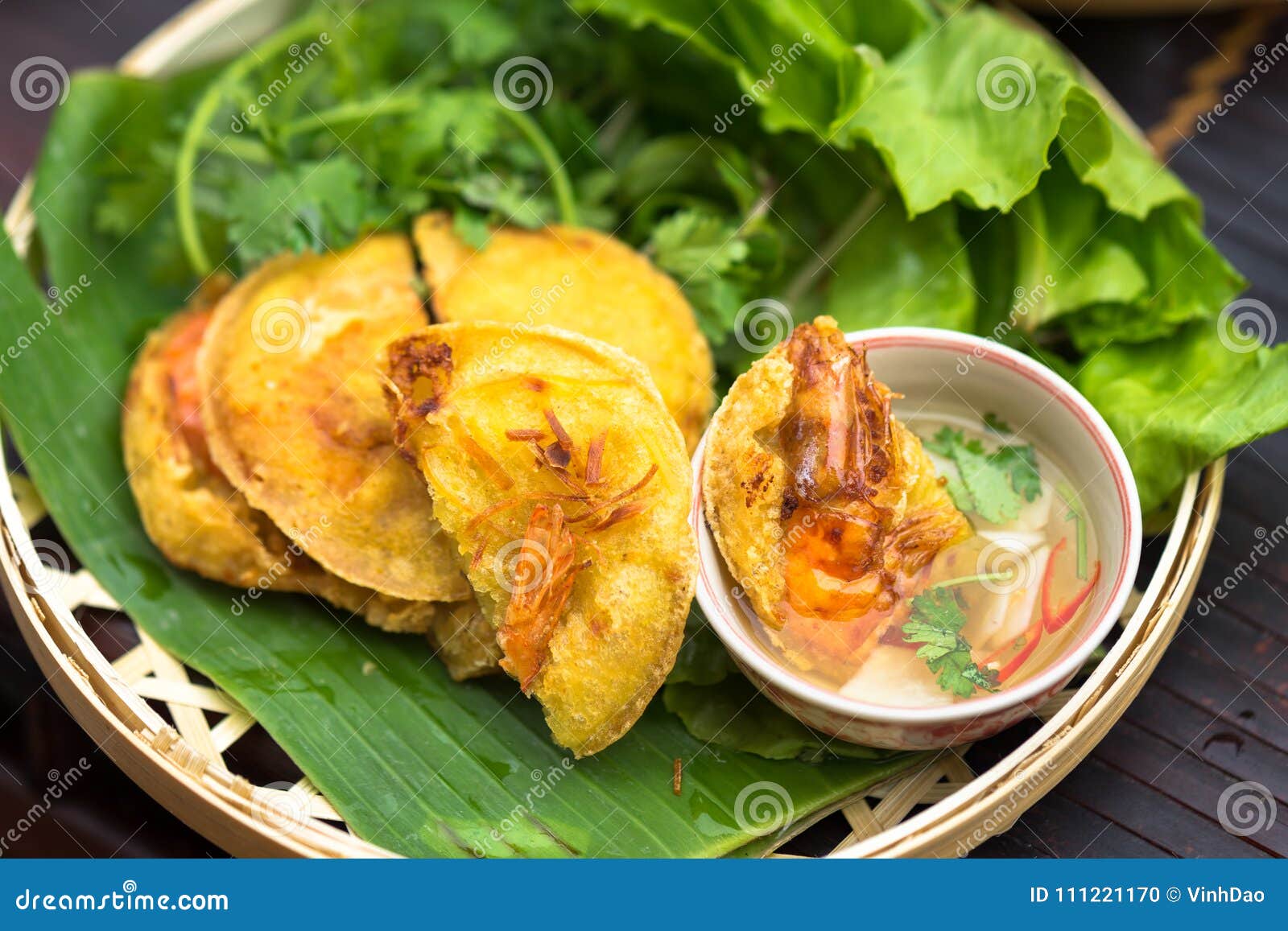 Vietnamese Shrimp Pancake Banh Tom in Vietnamese Stock Photo Image of