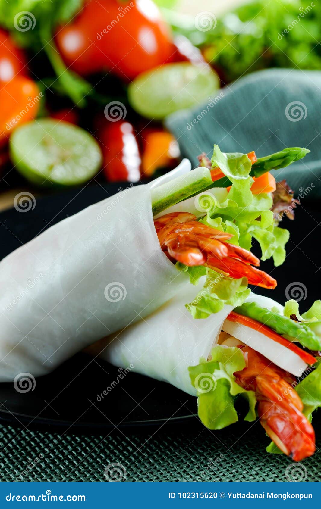 Vietnamese spring rolls stock photo. Image of cucumber 102315620