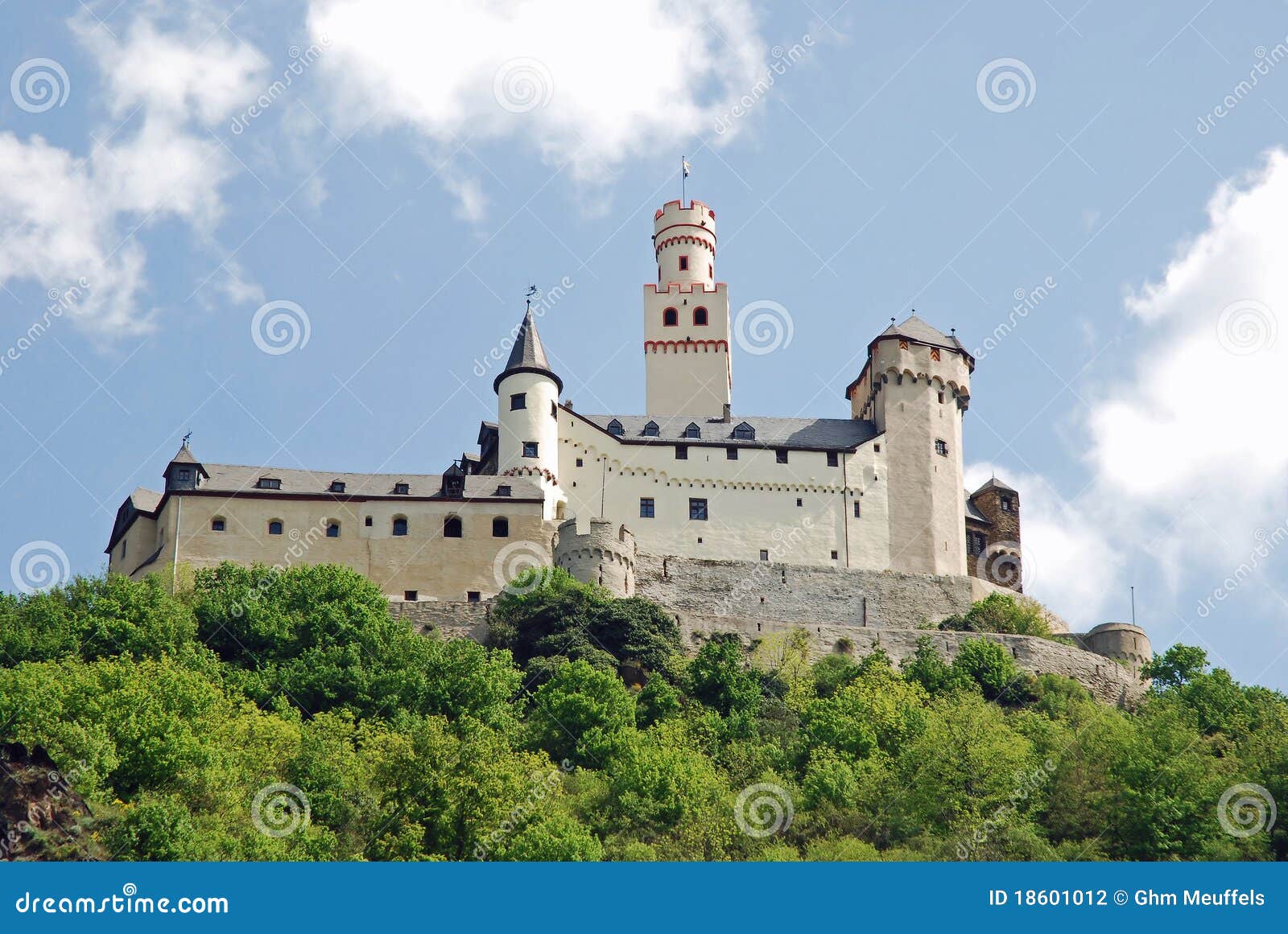vieuw on marksburg castle, braubach, germany