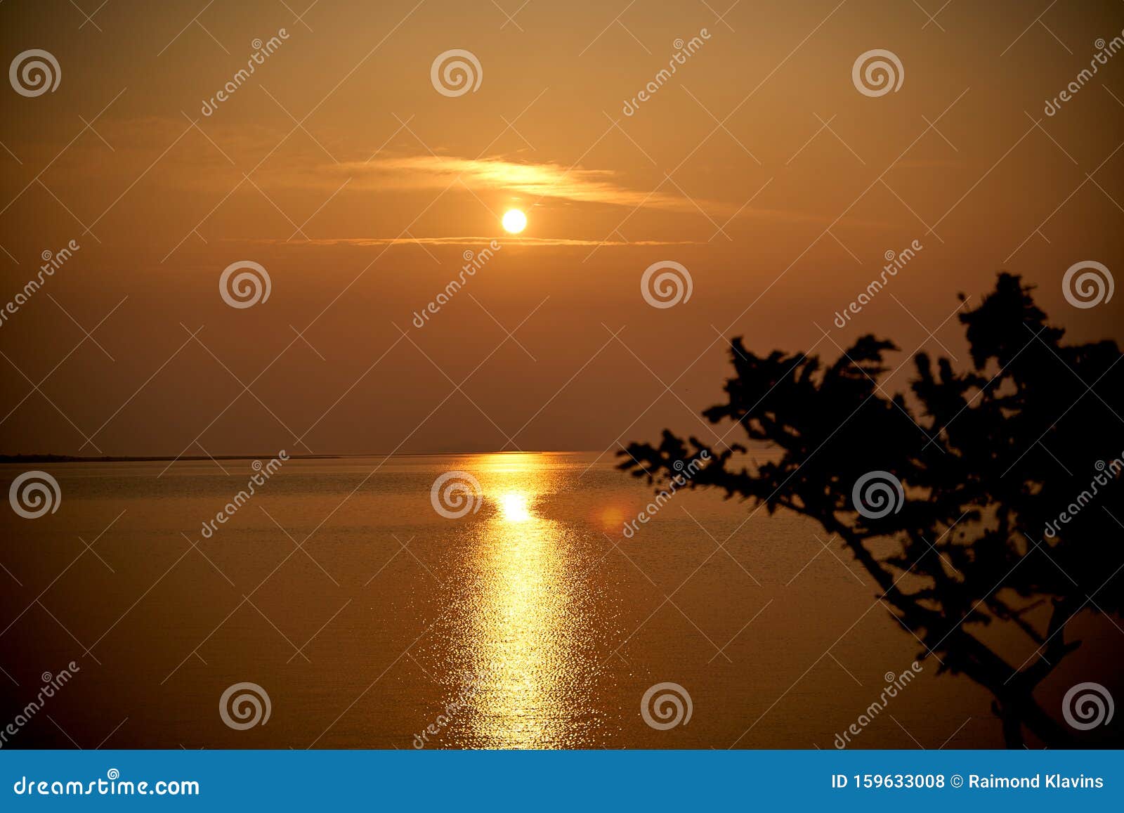 sunrise about lake baikal in the summer