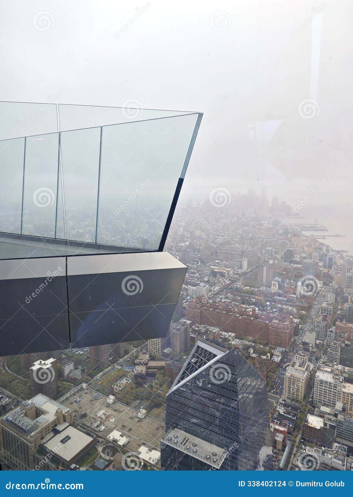 view from above of the edge skyscraper observation deck, new york