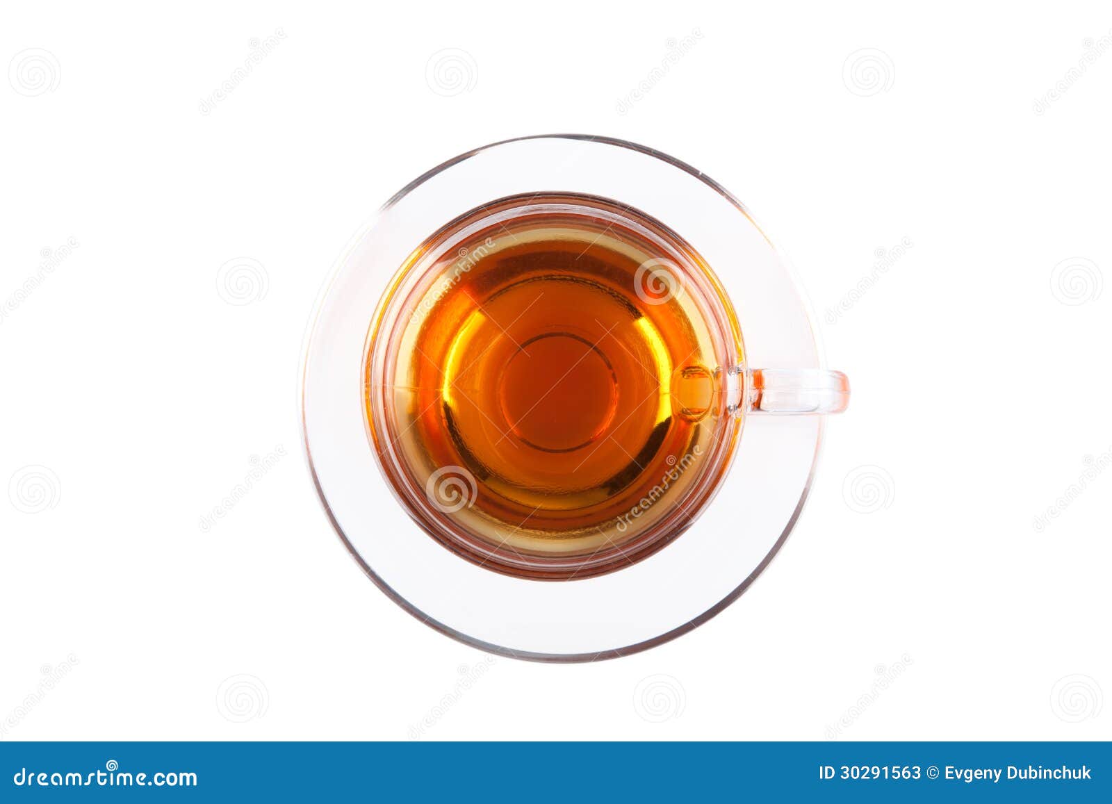 View from Above on Glass Cup of Tea Stock Image Image of single