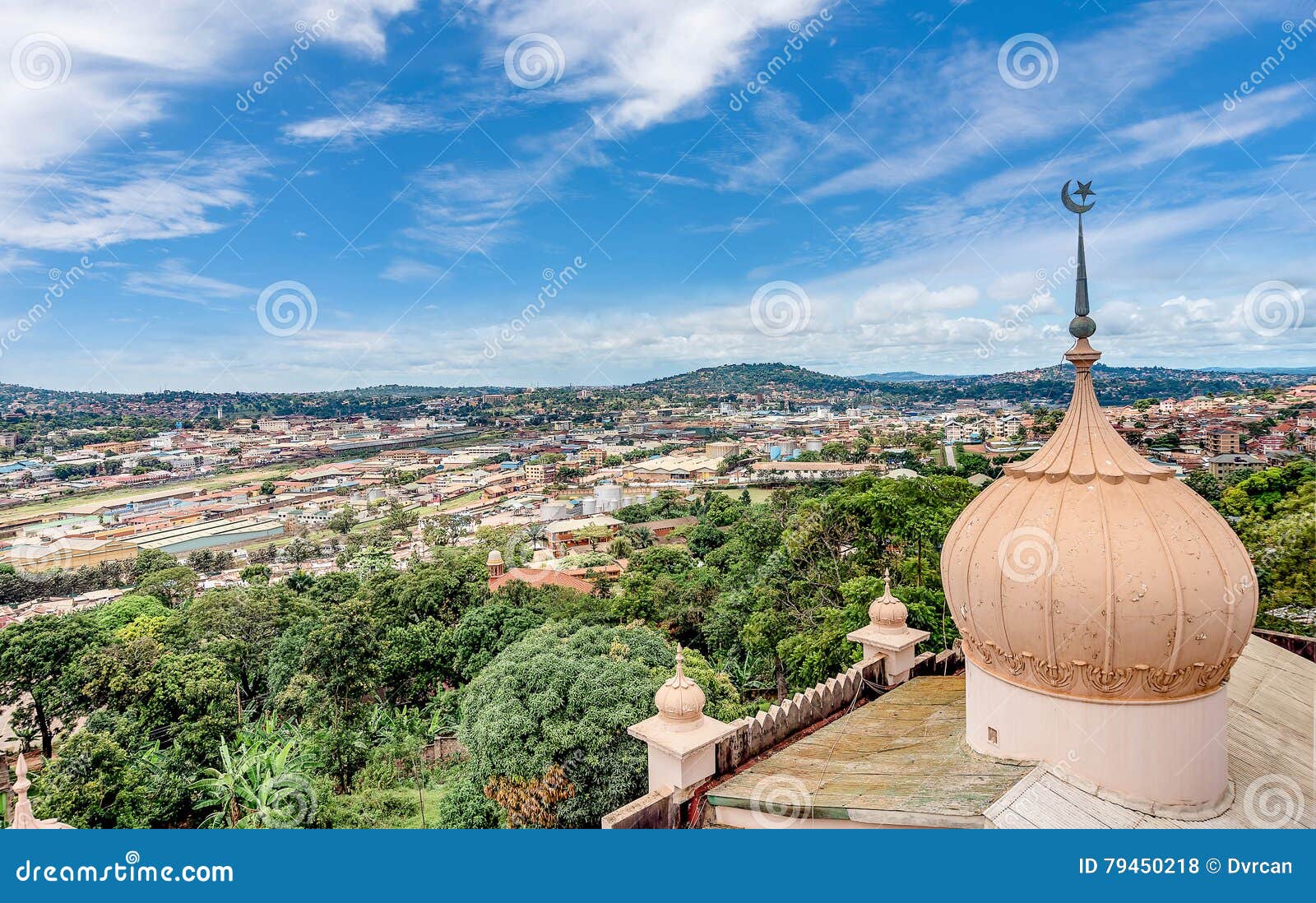 view from the above kibuli mosque of the capital city kampala i