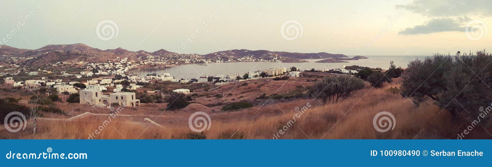 port of finikas on siros island in greece
