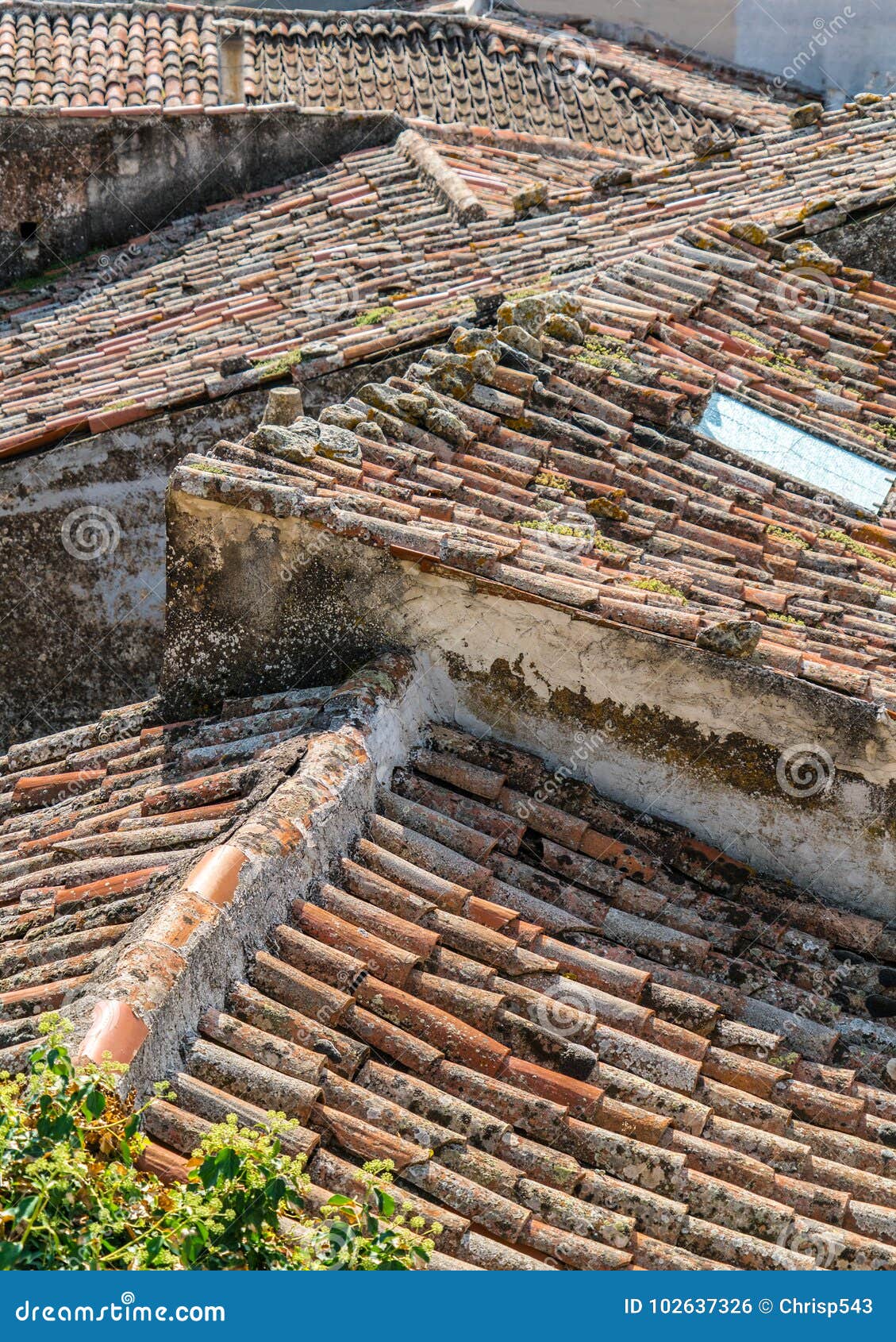 view across ancient roof tops castiglione di sicilia, sicily, it