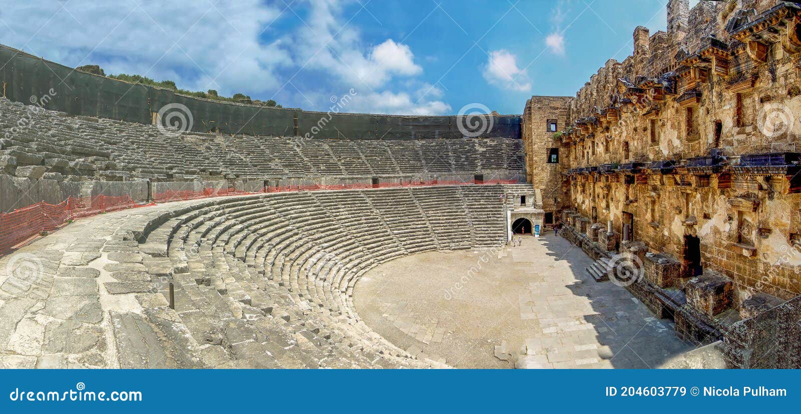 a view across roman ampitheatre at aspendos, turkey