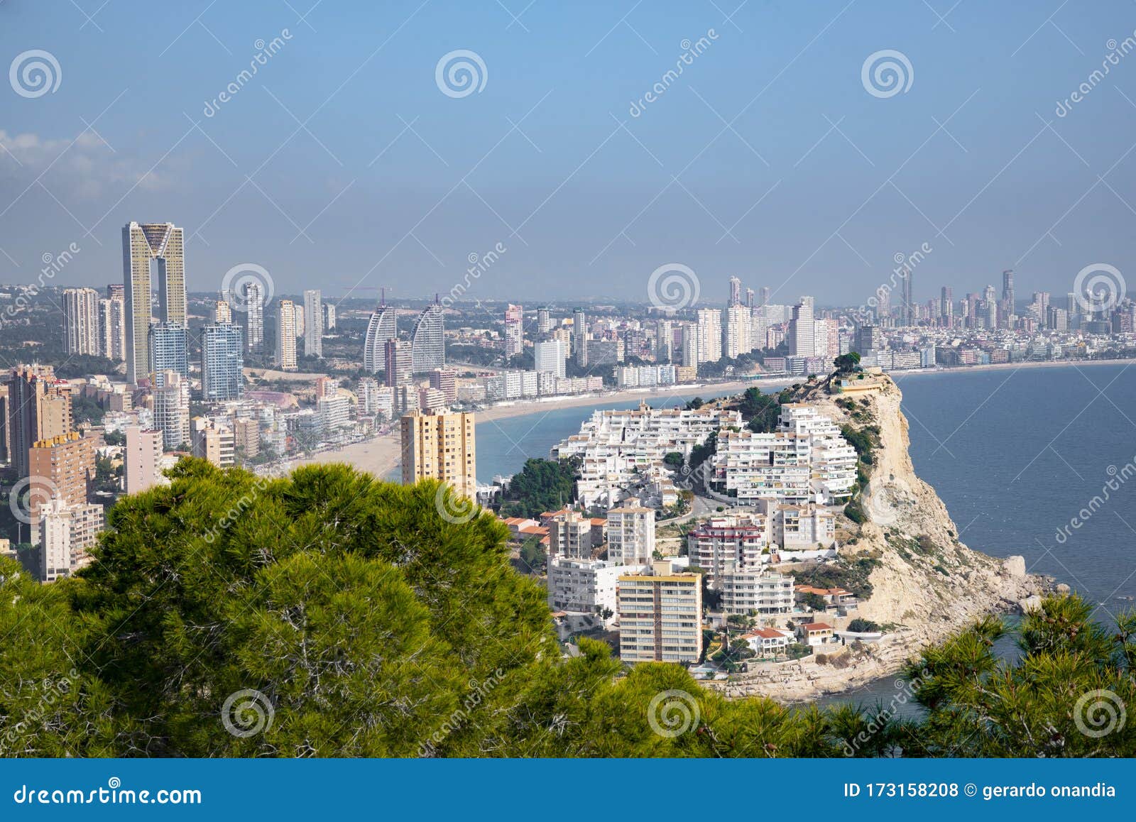 view from the air of levante beach