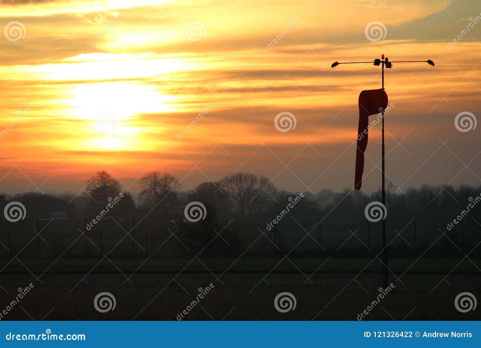 Airport Windsock stock photo. Image of misty, morning 121326422