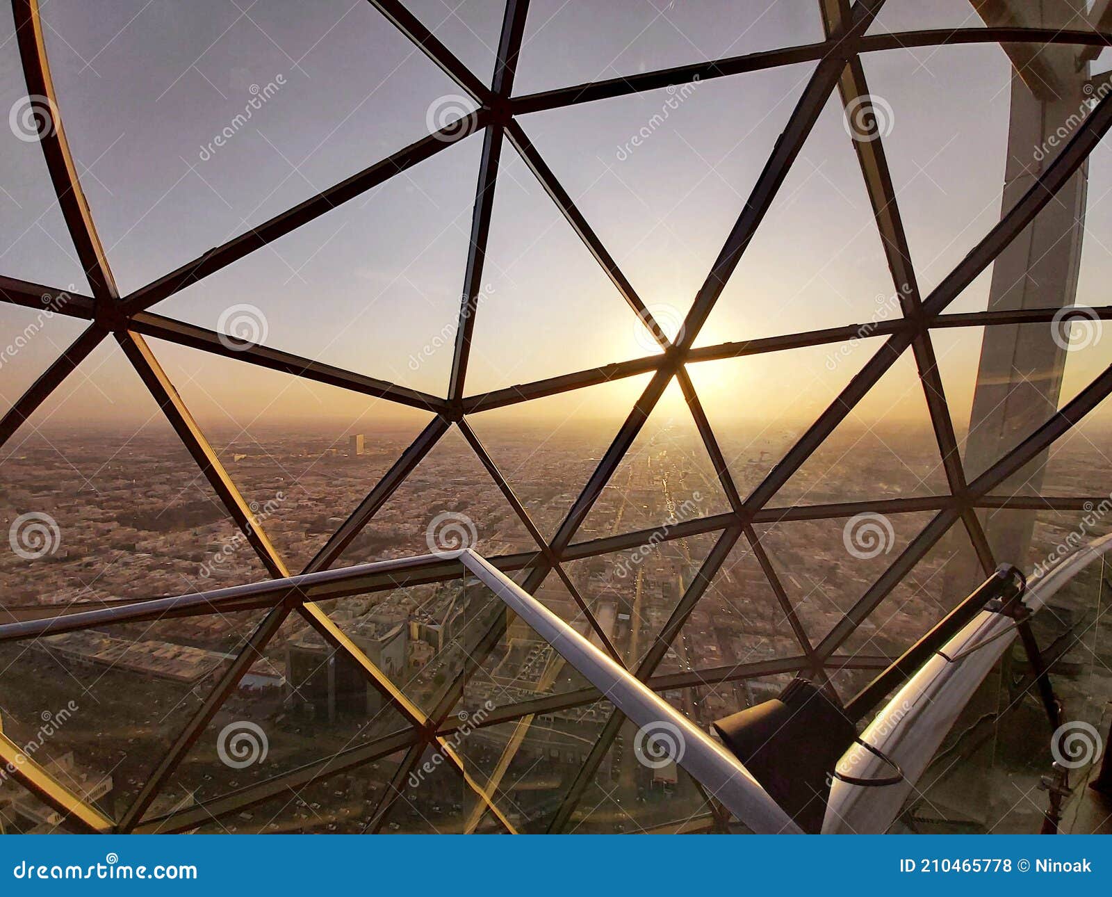 view from al faisaliah tower on riyadh's sunset
