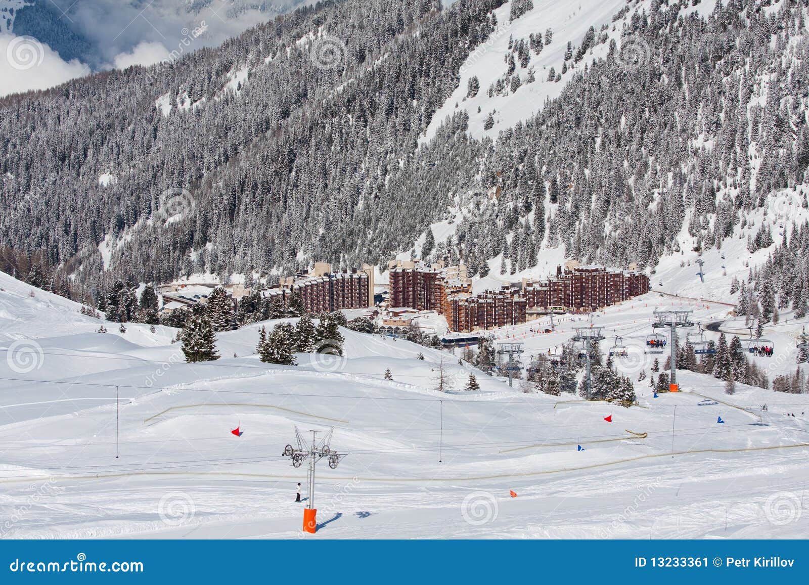 View on the Alpine Ski Resort Stock Image Image of mountain, tree