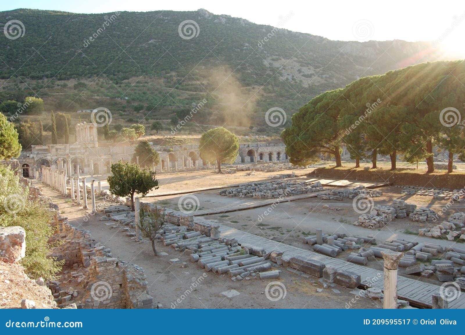 view of the ancient roman ruins of ephesus anatolia, turkey. roman forum
