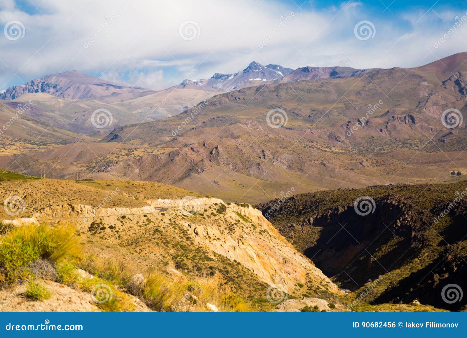 view of andes mountains, valle hermoso