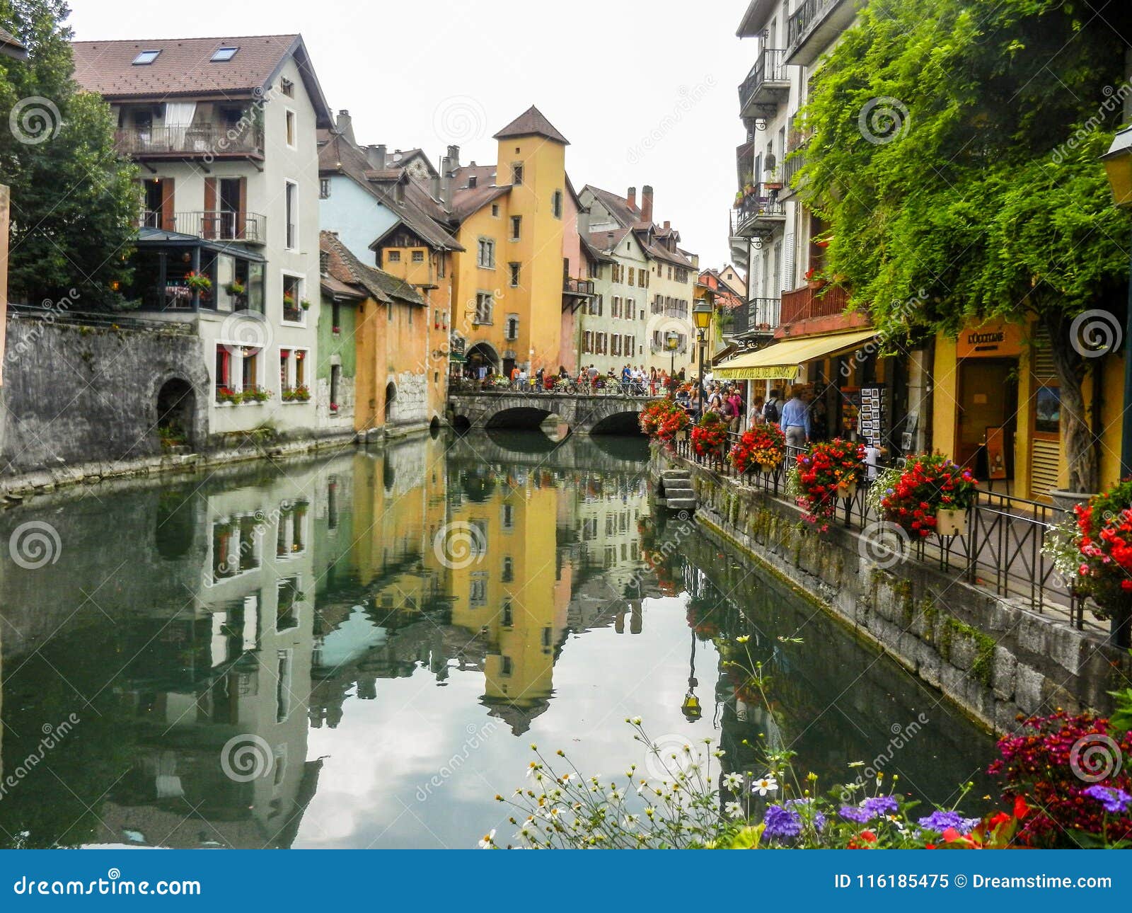 View of Annecy stock image. Image of france, river, tourism - 116185475