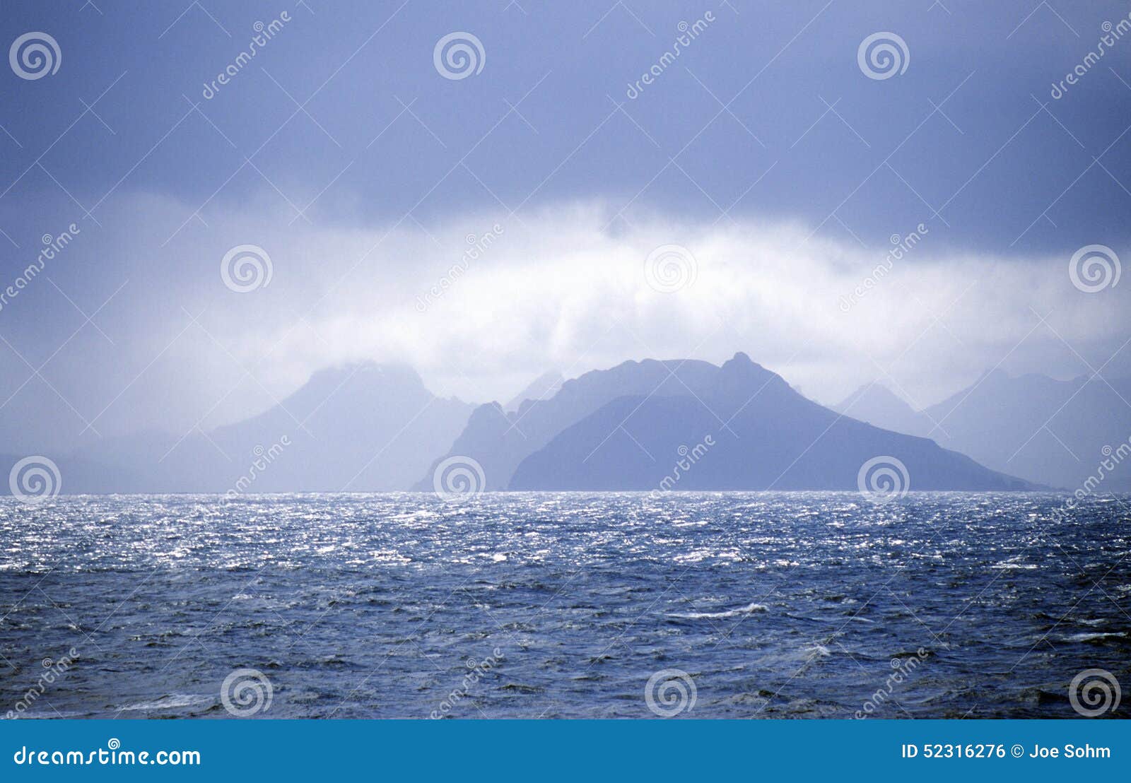 view from antarctica across drake passage of cape horn and tierra del fuego