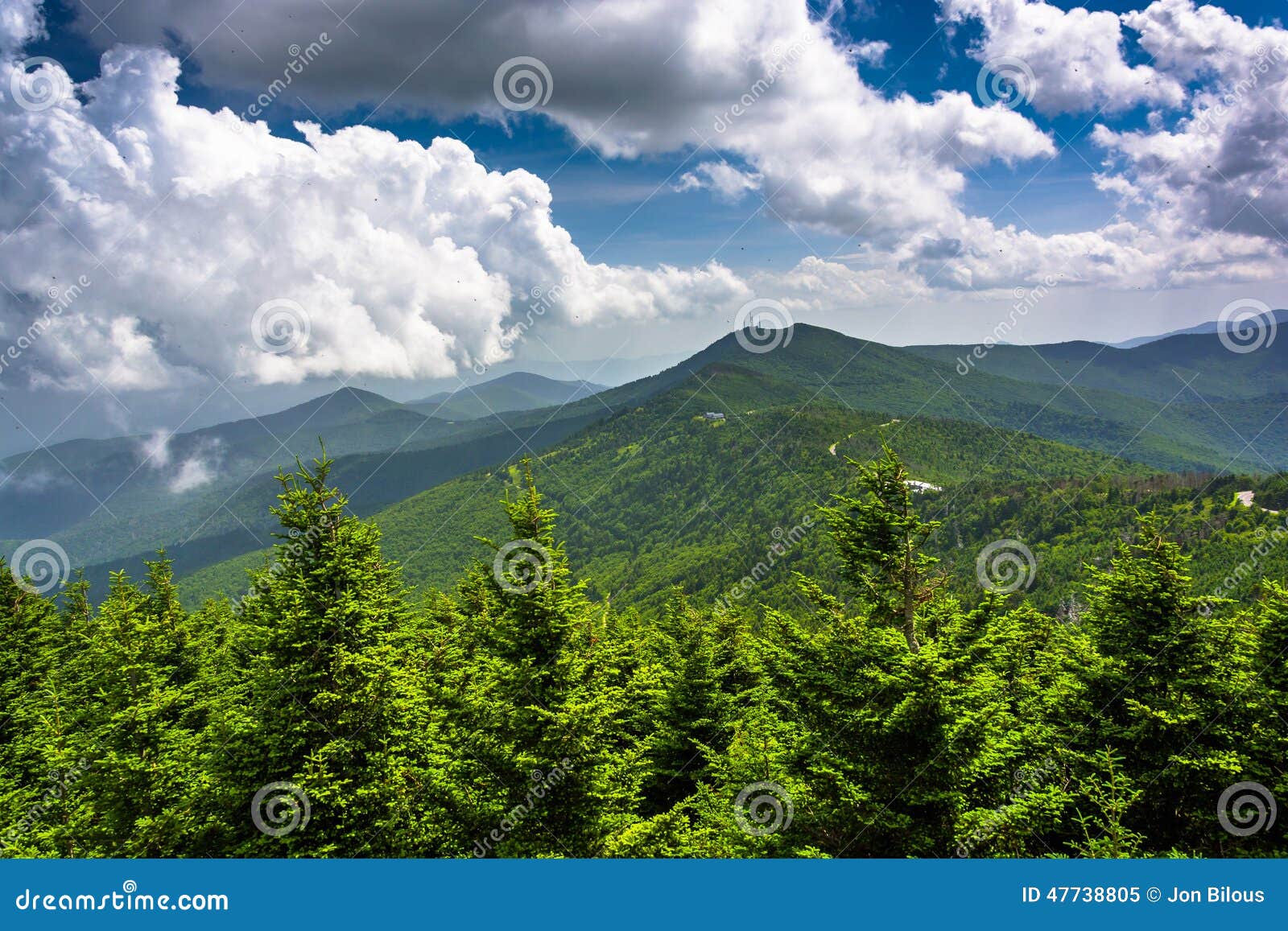 view of the appalachian mountains from the observation tower at
