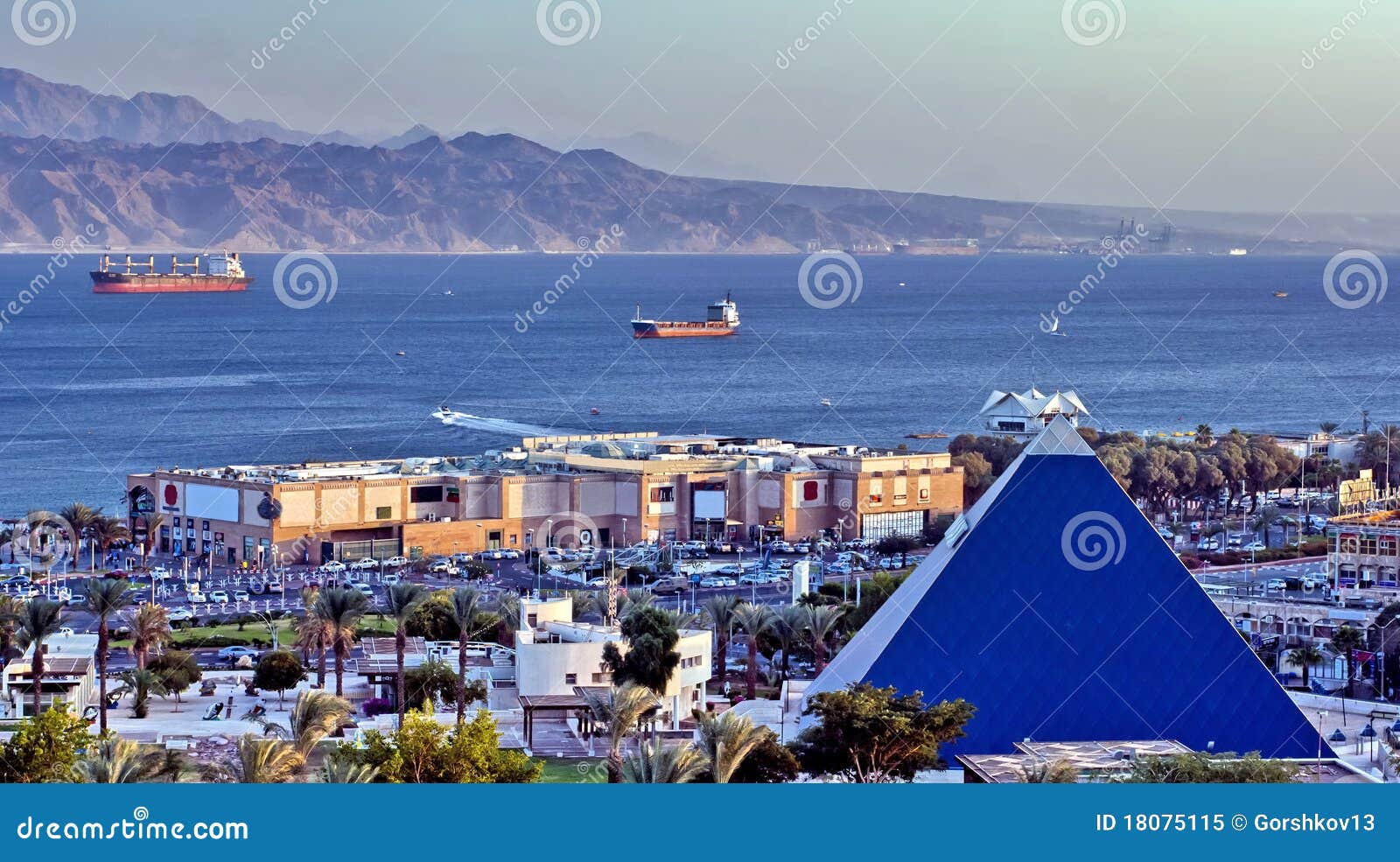 View on Aqaba gulf from Eilat, Israel