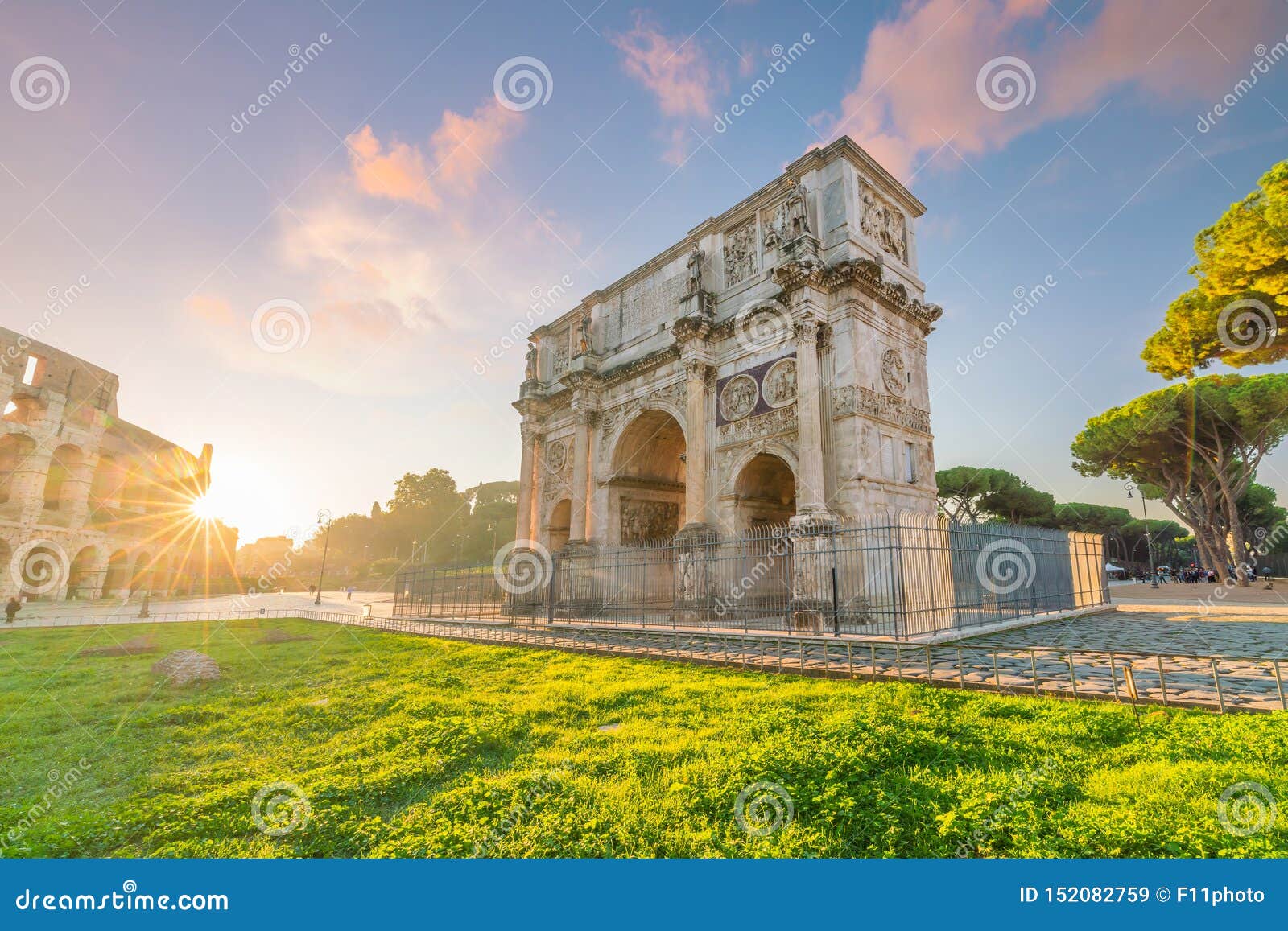 View of the Arch of Constantine in Rome, Italy Editorial Stock Image