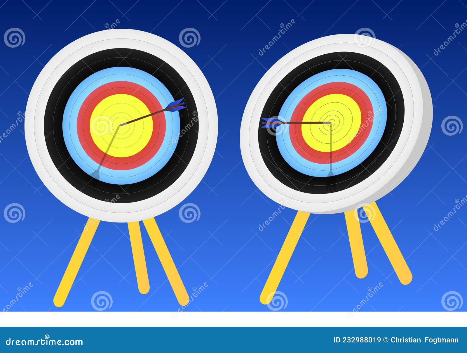 View of a Archery Shooting Board from Different Angles Stock Vector
