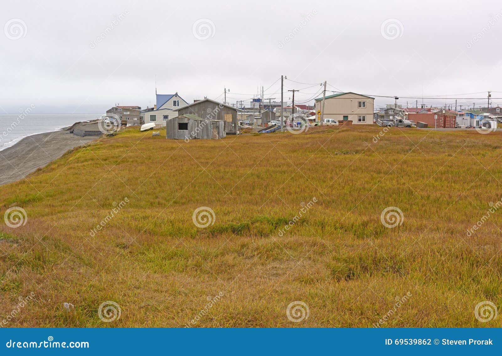 View of an Arctic Village stock photo. Image of tundra 69539862