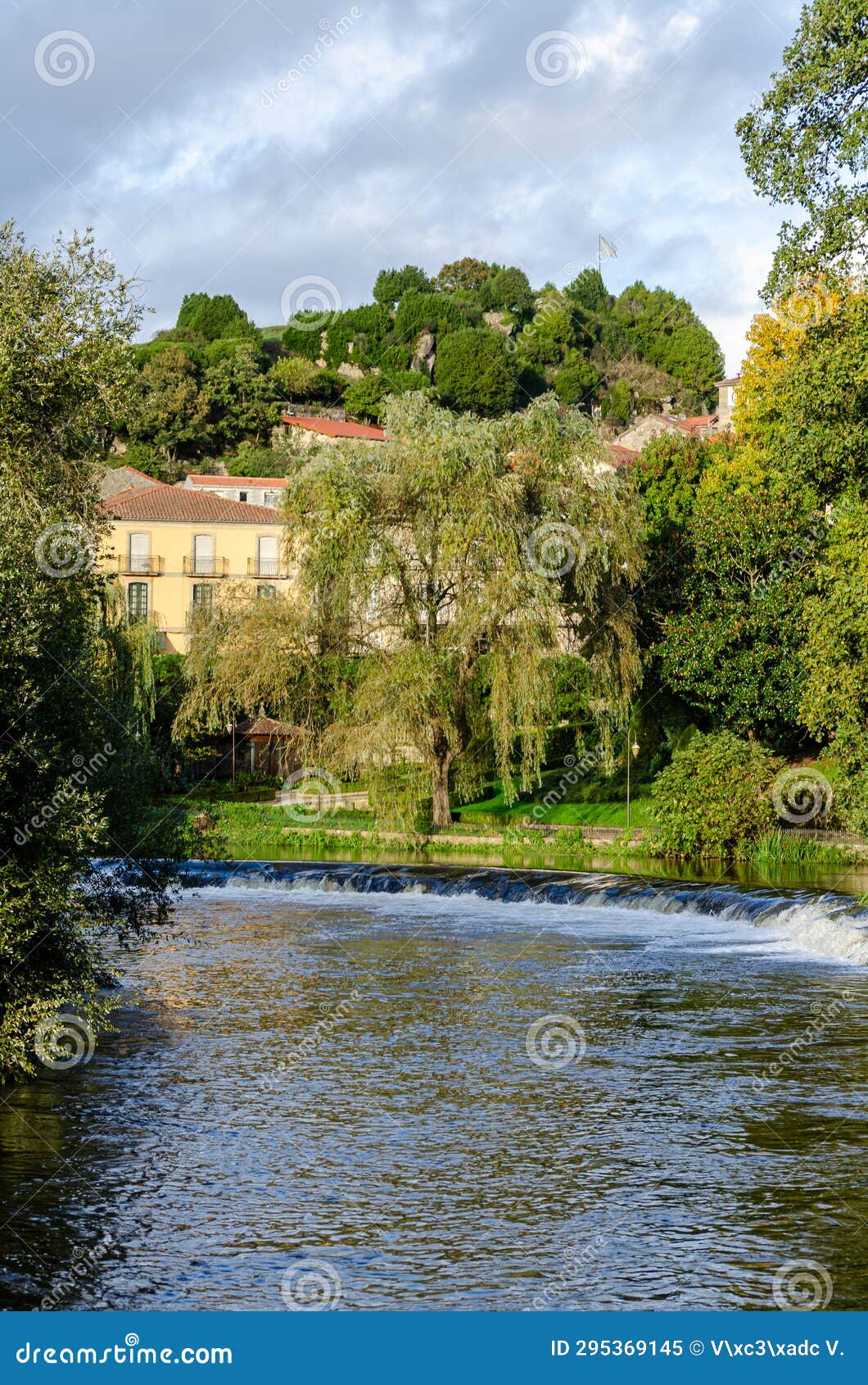 view of the arnoia river in the town of allariz. ourense. galicia, spain