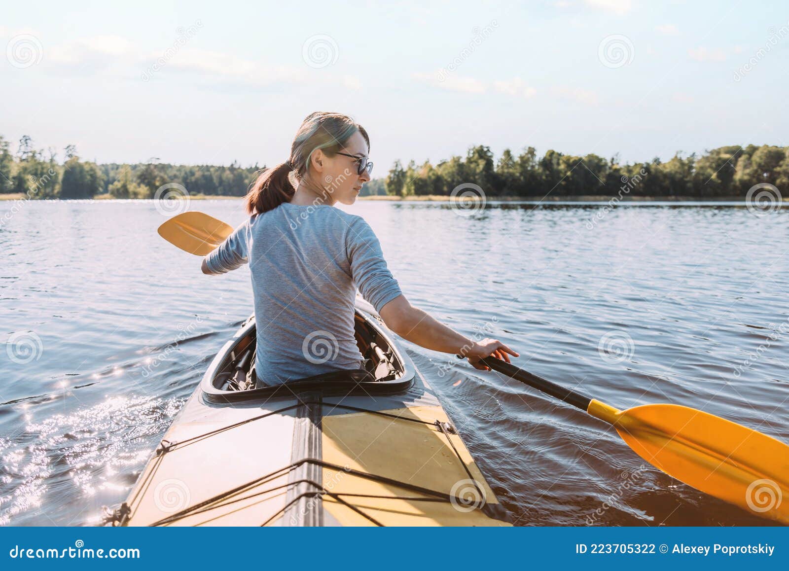 View from the Back, a Woman on a Boat. Stock Photo - Image of lifestyle ...