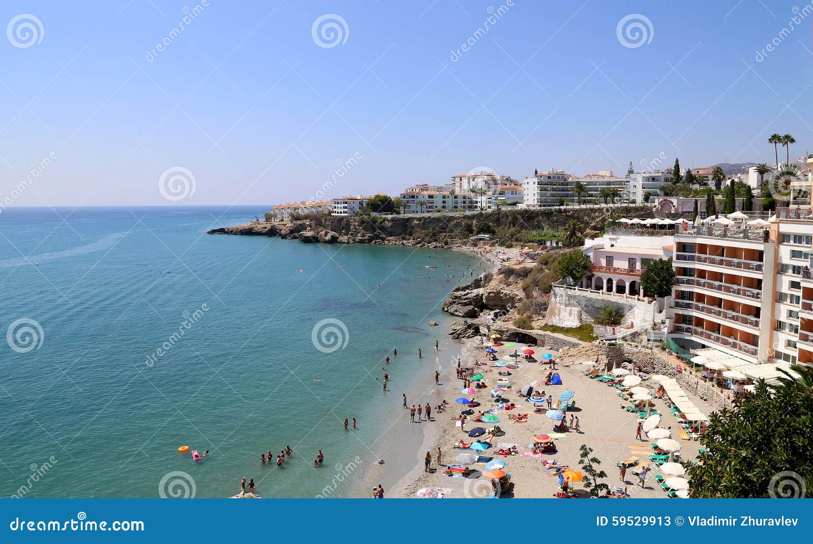 View from Balcon De Europa in Nerja, Spain Editorial Stock Photo