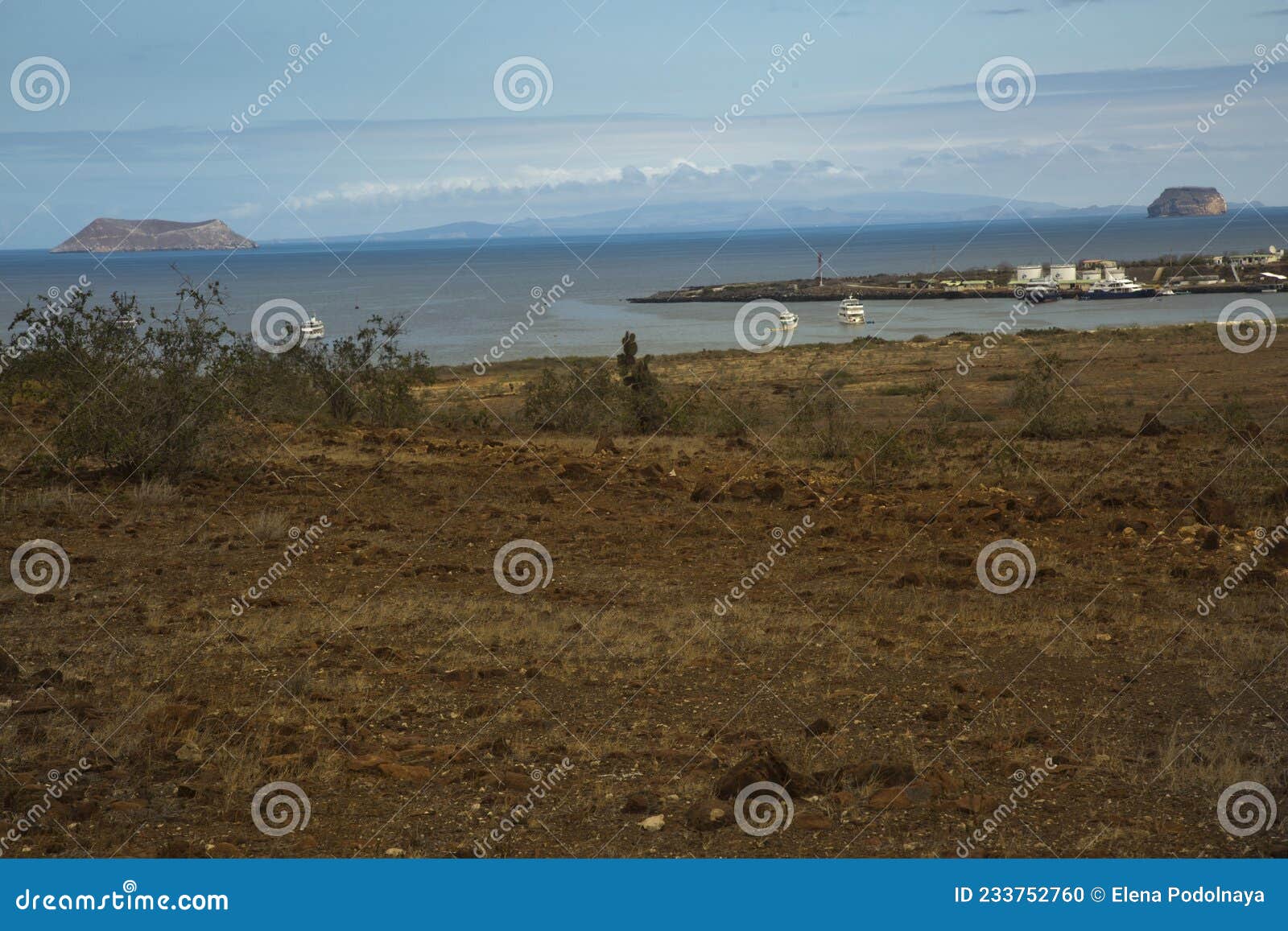 view from baltra island, ecuador.