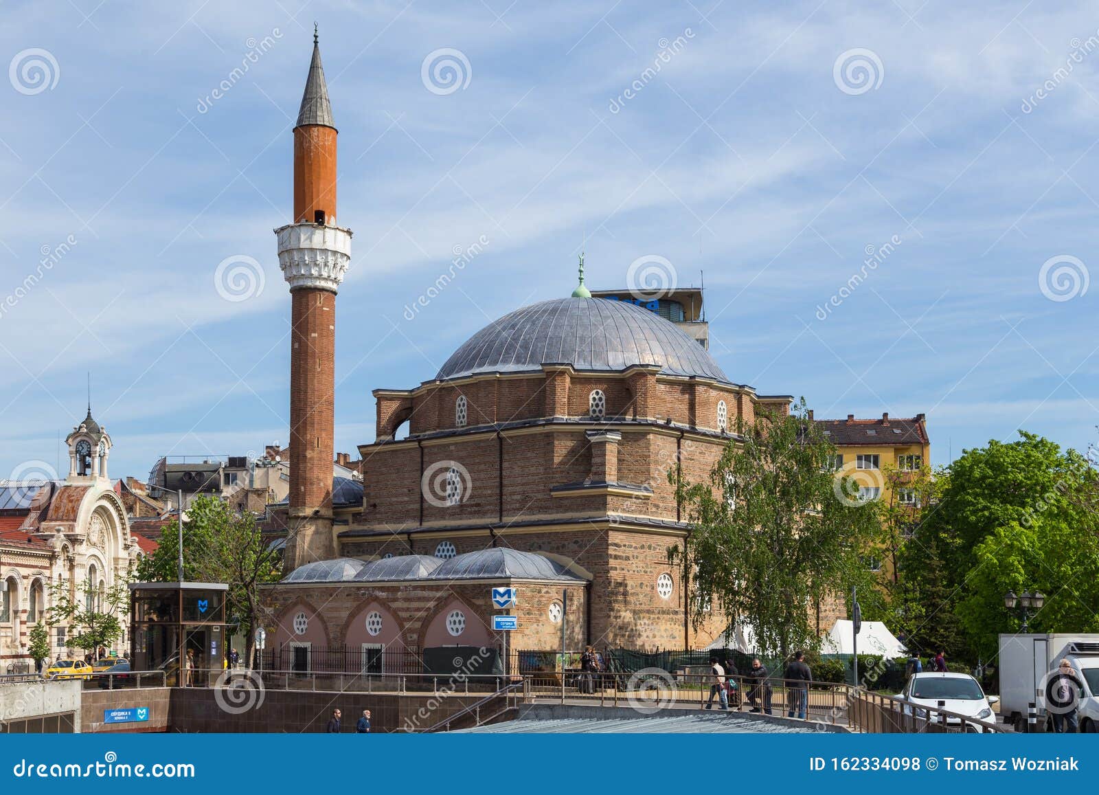 View of the Banya Bashi Mosque, Sofia, Bulgaria. Editorial Stock Photo